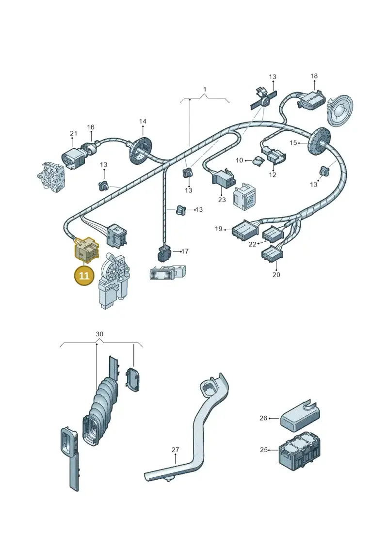 6Q0959383 — Volkswagen POLO (2005-) diagram 461972370, position 11