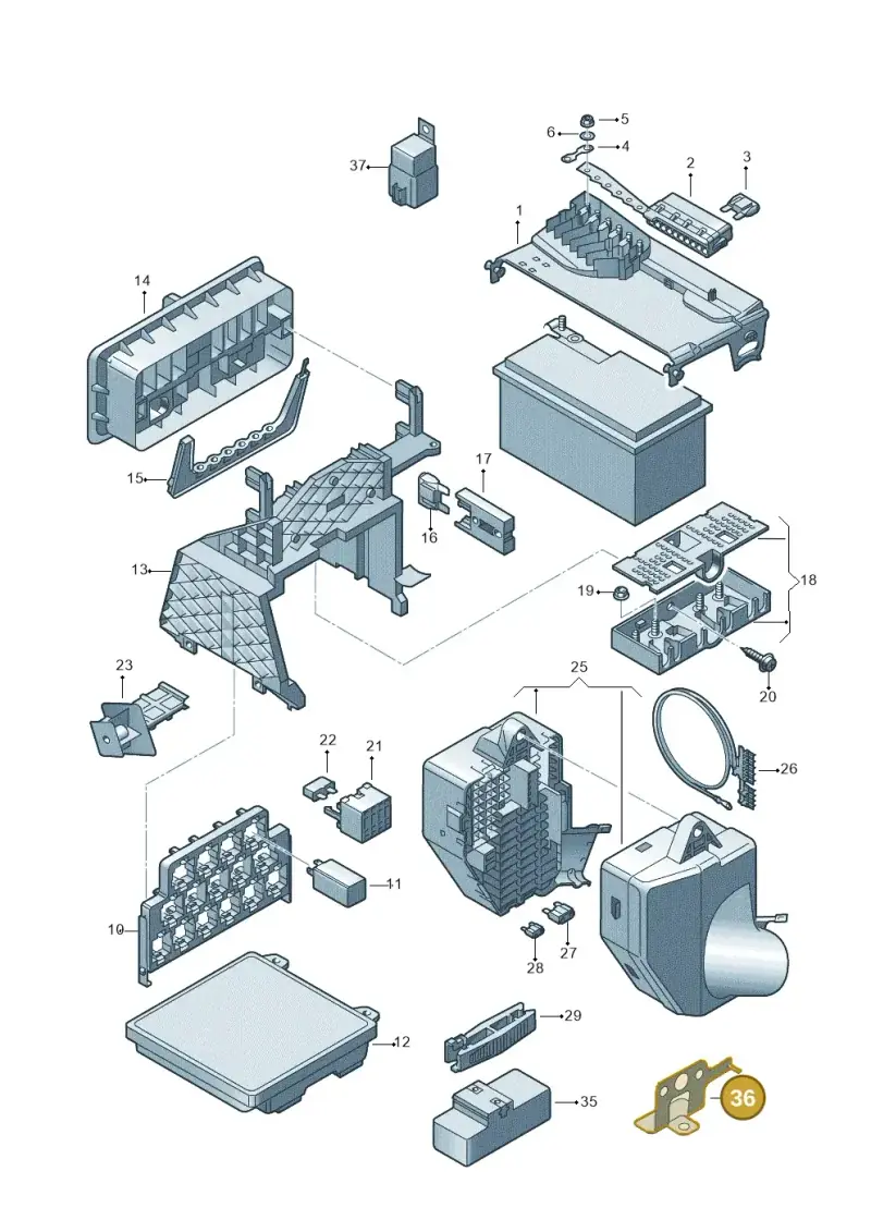 6Q0959503 — Volkswagen Polo (2011-2014) diagram 210937000, position 36