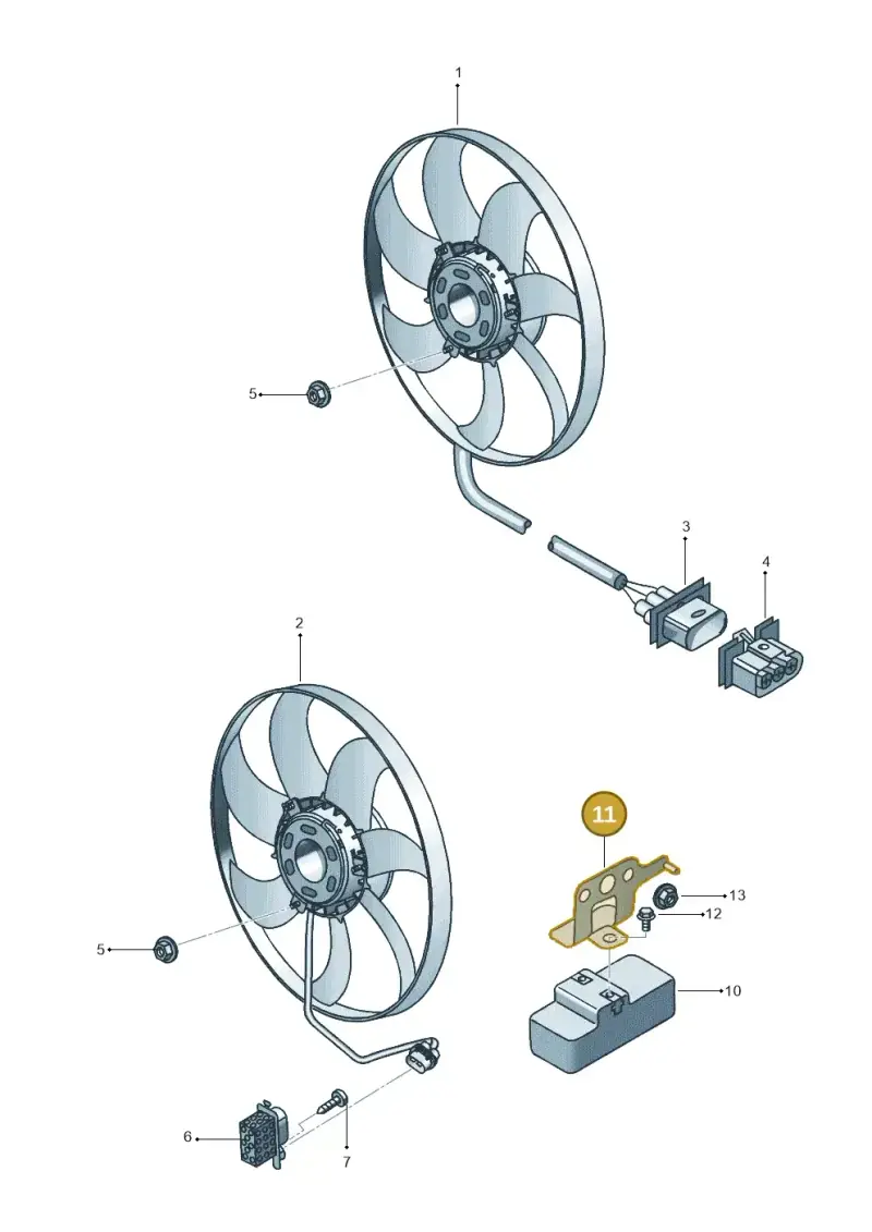 6Q0959503 — Volkswagen Polo (2011-2014) diagram 544959500, position 11