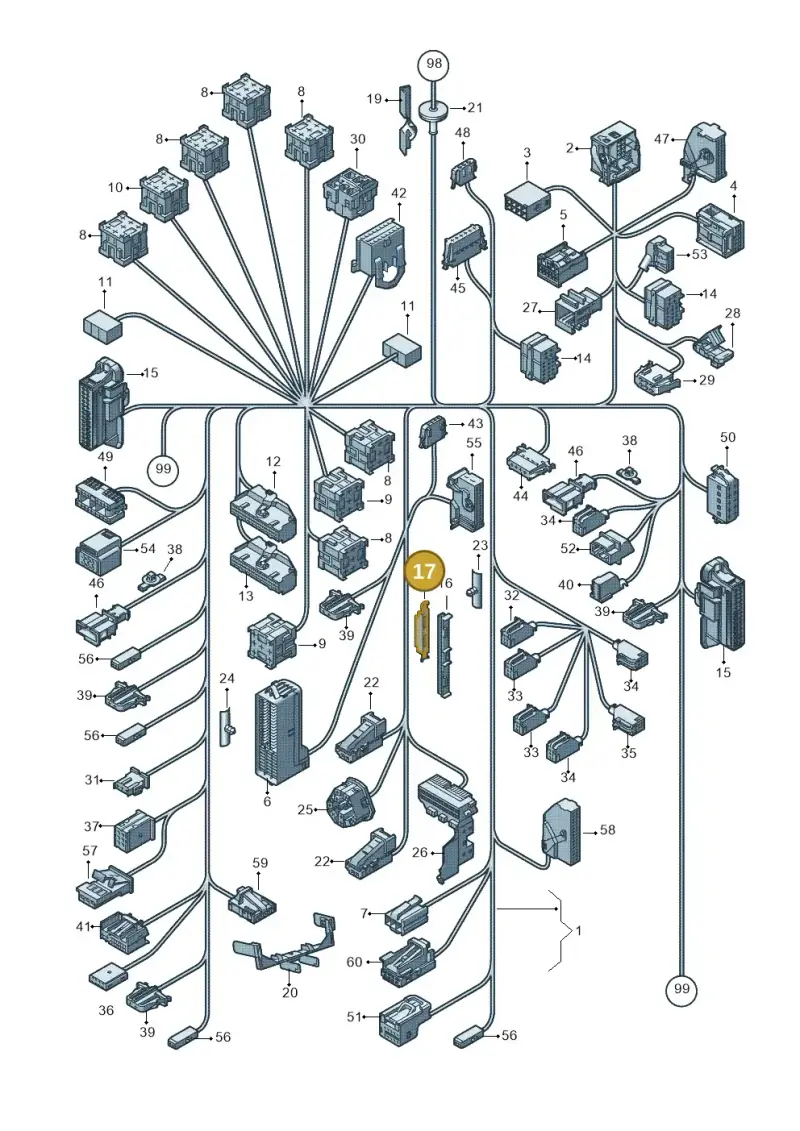 6Q0971615AB — Volkswagen Polo (2012-2014) diagram 672971830, position 17
