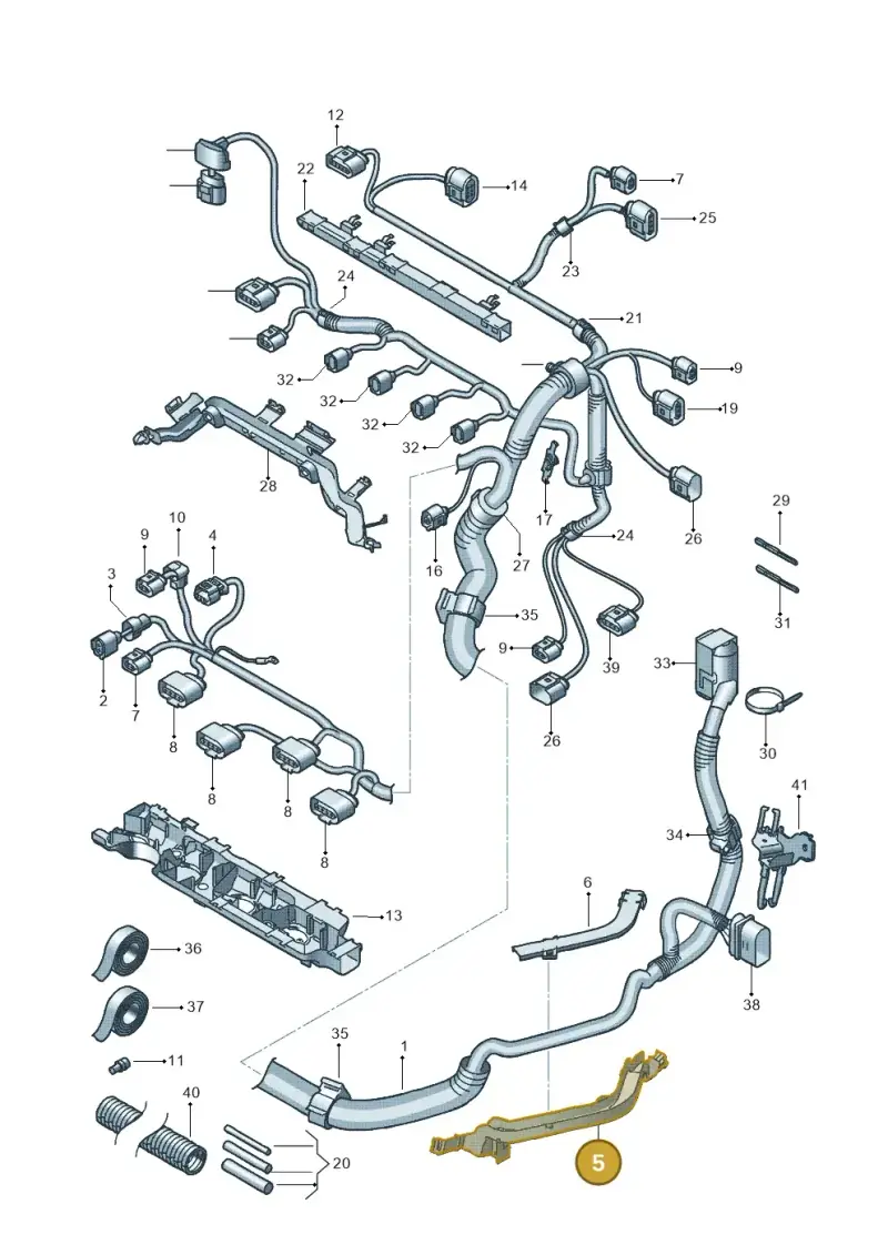 6Q0971615G — Volkswagen Polo (2009-2012) diagram 639971050, position 5