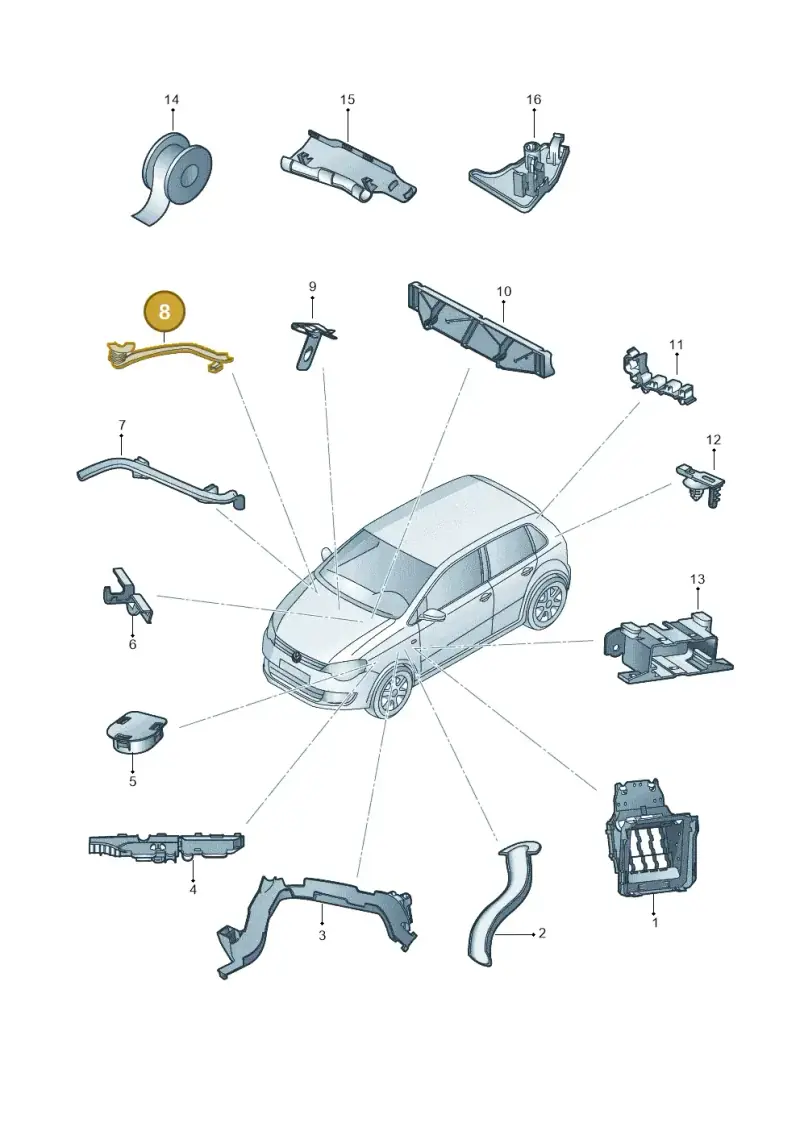 6Q0971615N — Volkswagen Polo Vivo (2014-2017) diagram 784972050, position 8