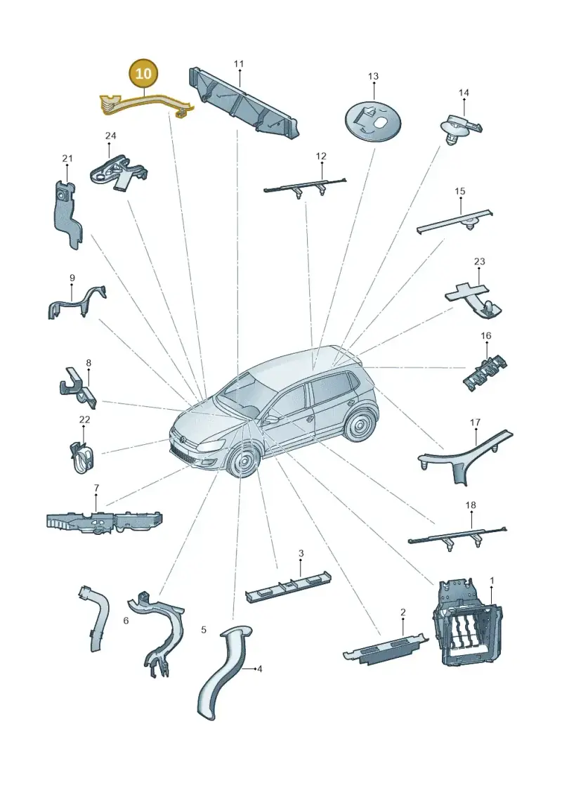 6Q0971615N — Volkswagen Polo Vivo (2017-) diagram 794972050, position 10