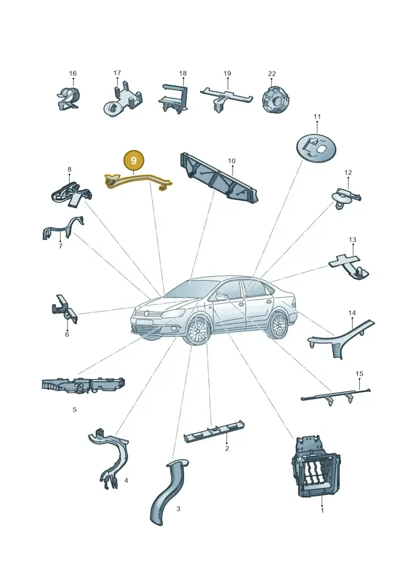 6Q0971615N — Volkswagen Ameo 1,0 (2016-2020) diagram 883972050, position 9
