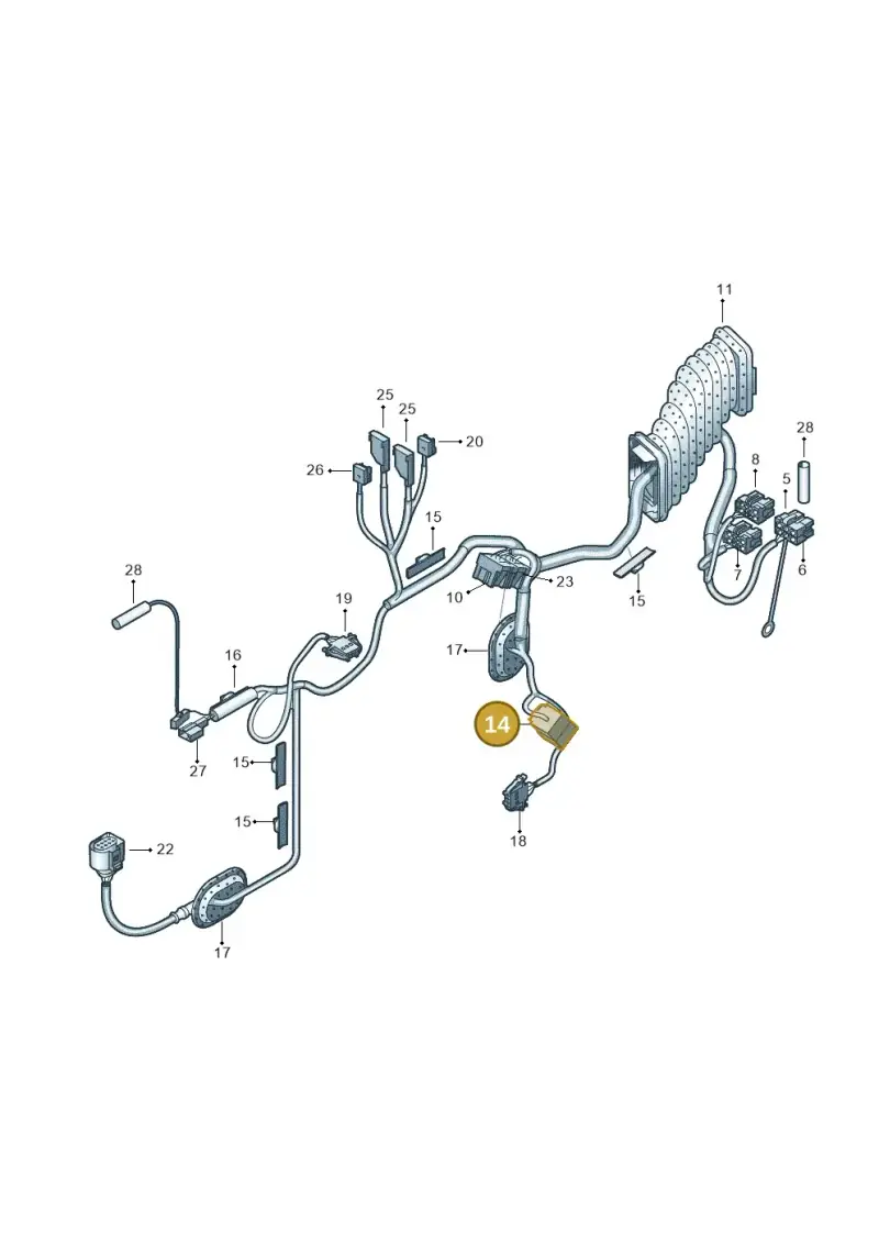 6Q0971633A — Volkswagen Transp. caravelle (2008-2009) diagram 410972300, position 14