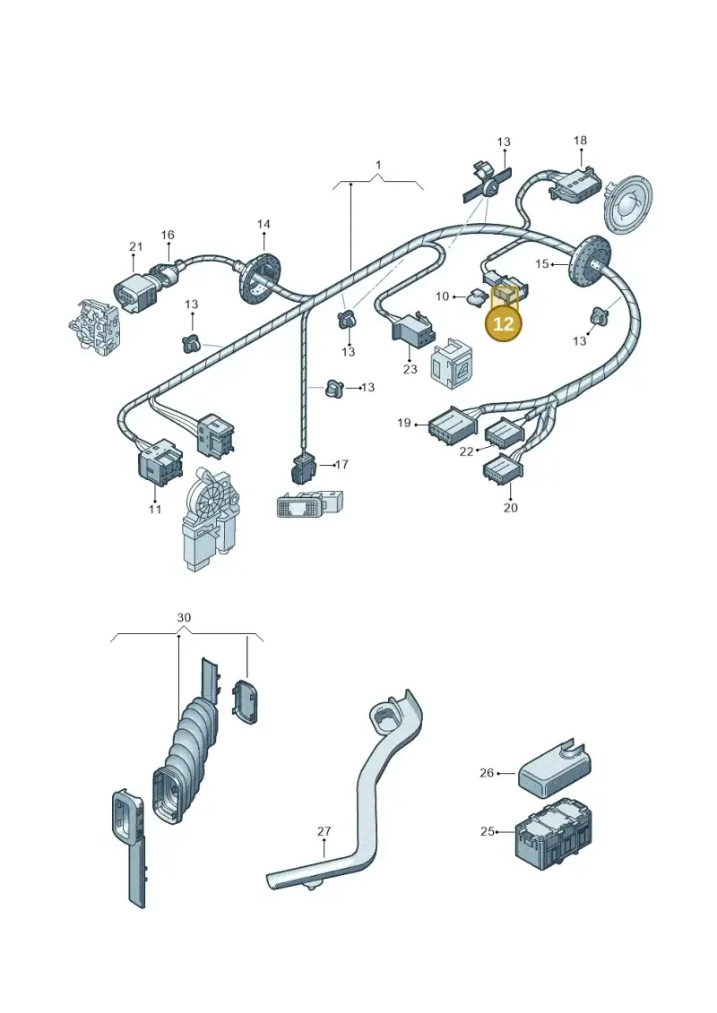 6Q0971633A — Volkswagen Polo (2008-2009) diagram 461972370, position 12