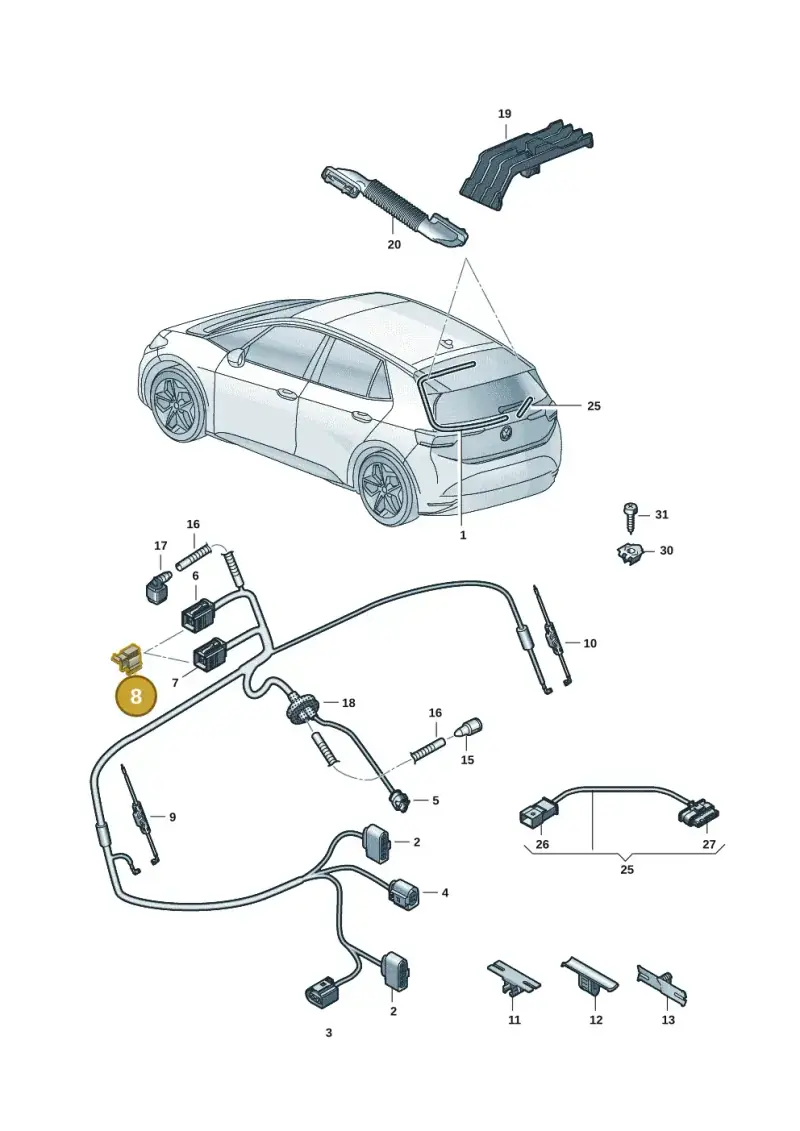 6Q0971701A — Volkswagen ID.3 Pro (2019-2024) diagram 10a972080, position 8