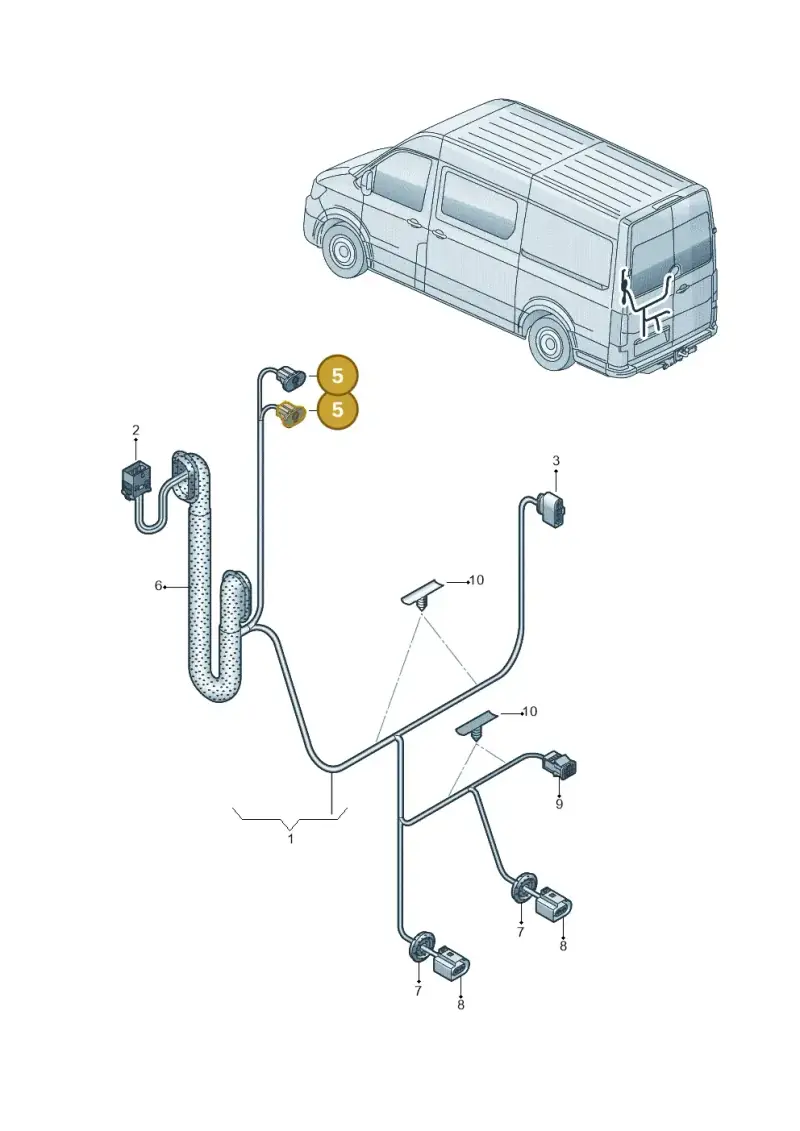 6Q0971701A — Volkswagen E-Crafter 35 (2018-2024) diagram 806972820, position 5