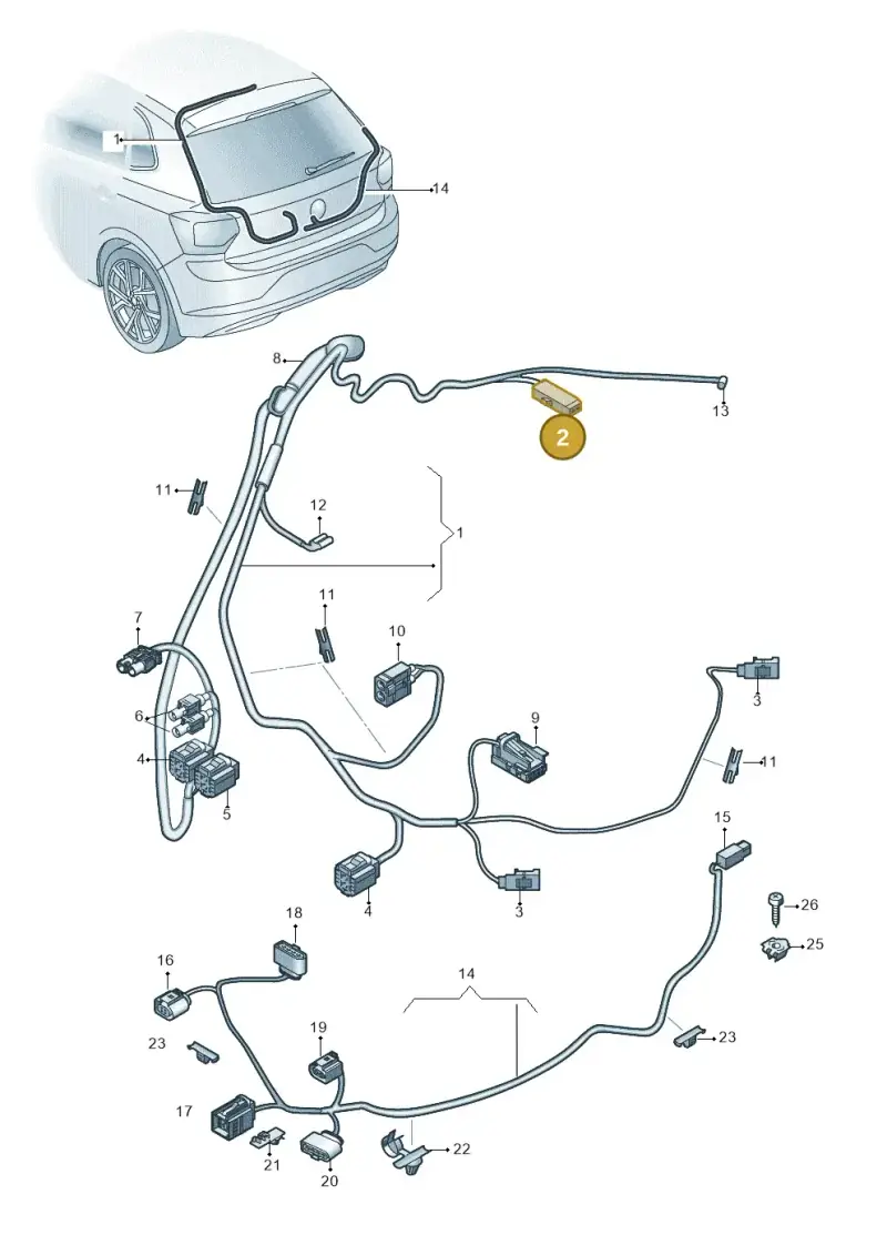 6Q0971701A — Volkswagen Polo 1.0 BlueMotion (2017-2024) diagram 837972500, position 2