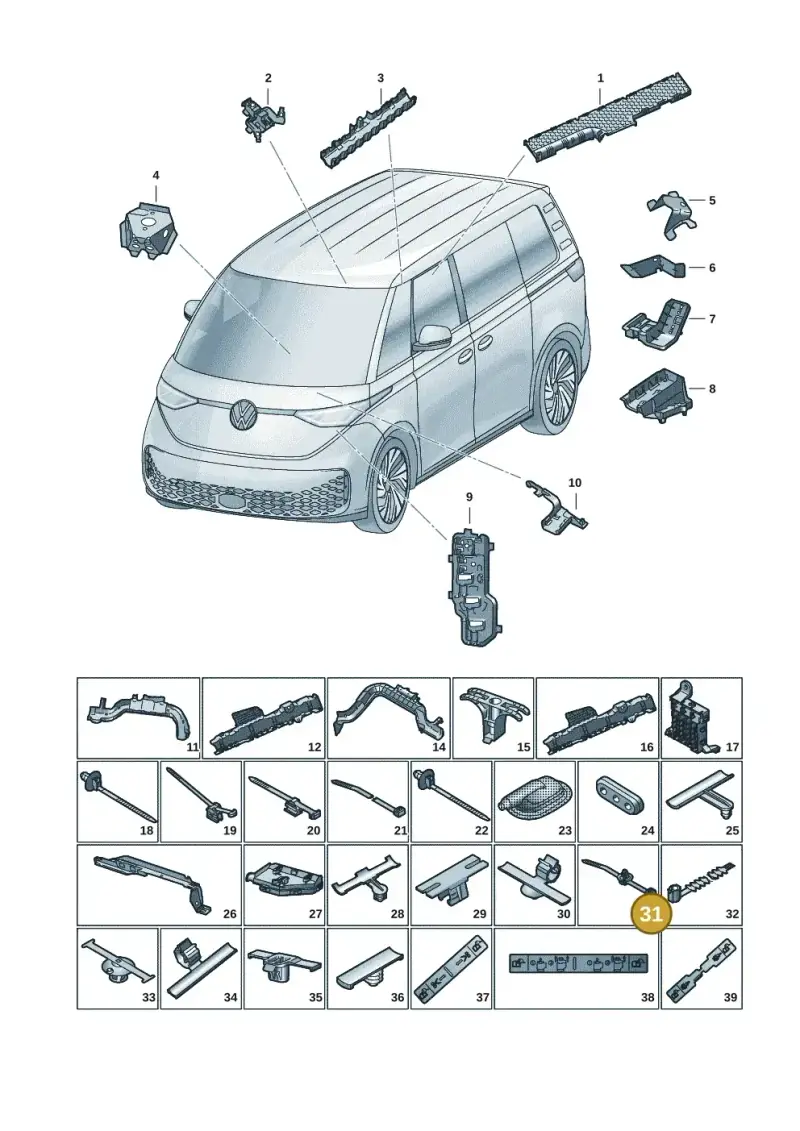 6Q0971838B — Volkswagen ID.Buzz (2022-) diagram 15a972001, position 31