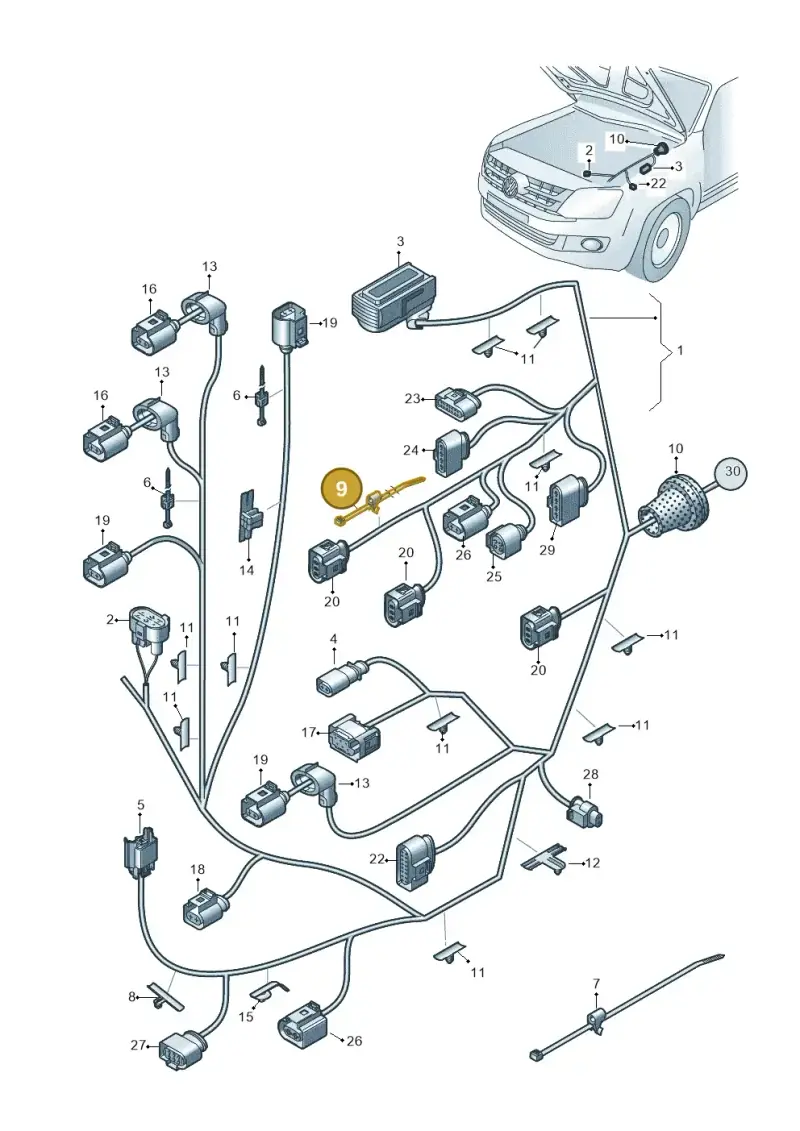 6Q0971838B — Volkswagen Amarok twin cab (2022-) diagram 894971810, position 9