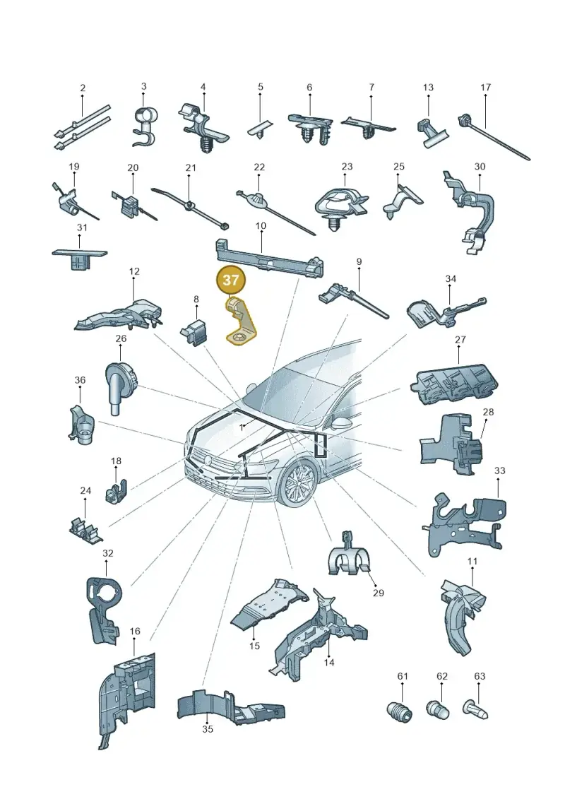 6Q0971842 — Volkswagen Passat saloon (2014-2024) diagram 793971820, position 37