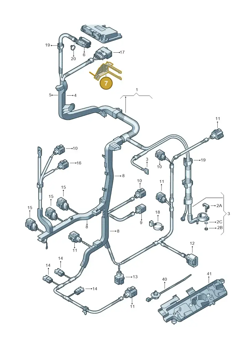 6Q0971848L — Volkswagen Polo (2009-2012) diagram 253971030, position 7