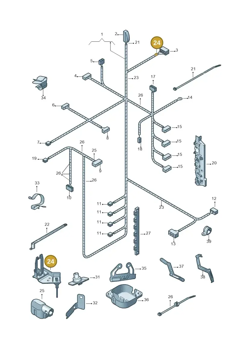 6Q0971848L — Volkswagen Polo (2009-2012) diagram 481971080, position 24