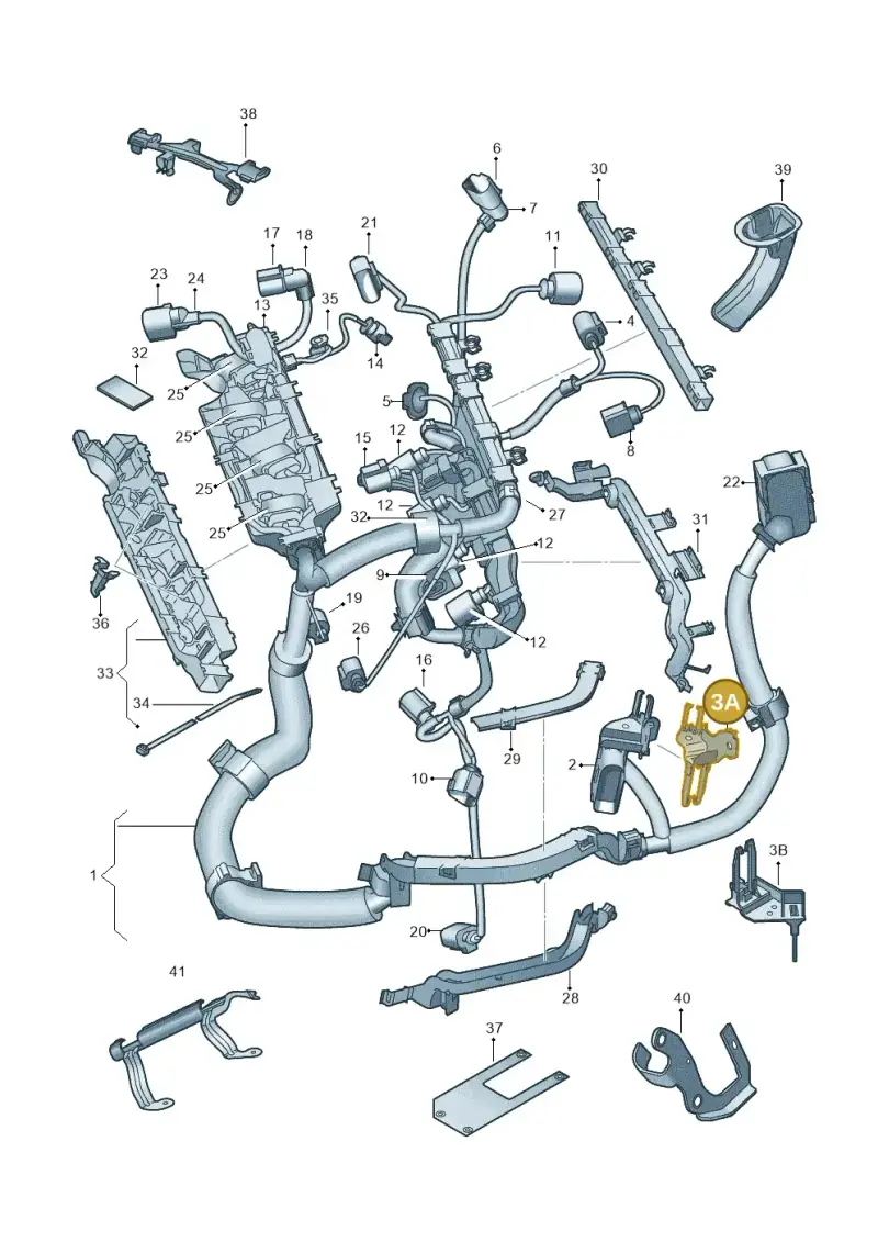 6Q0971848L — Audi A1 Sportback (2010-2015) diagram 708971700, position 3A