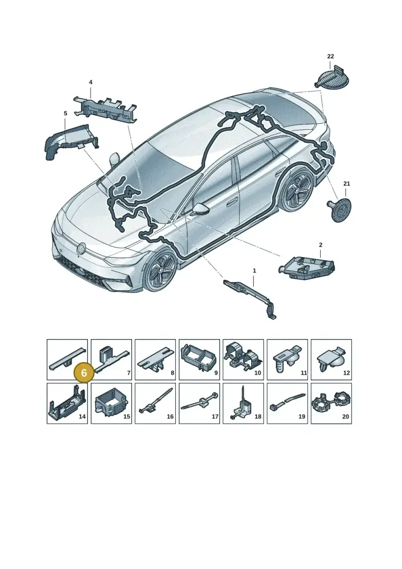 6Q0971848P — Volkswagen ID.7 Limousine Pro (2023-) diagram 14b972001, position 6