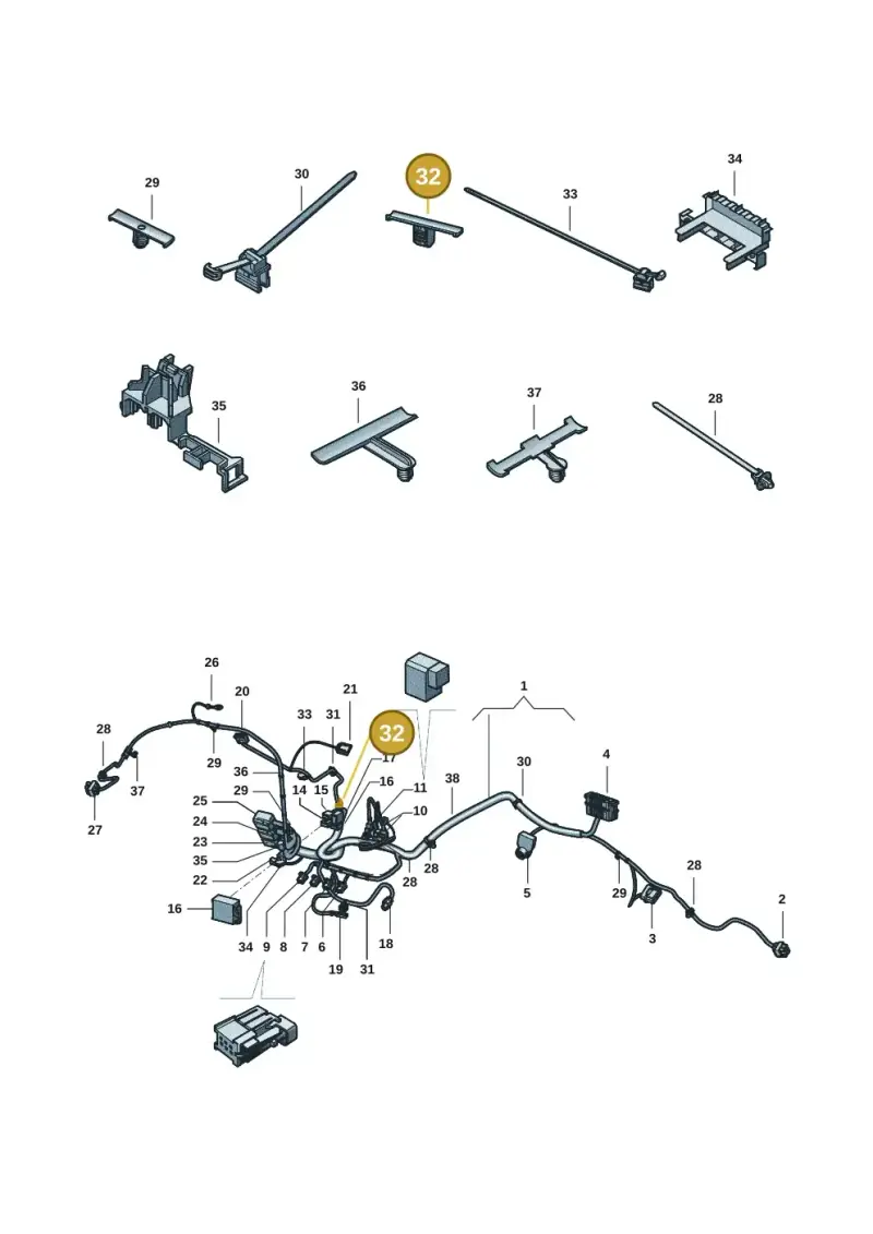 6Q0971848P — Volkswagen Amarok twin cab (2022-) diagram 2ha971084, position 32