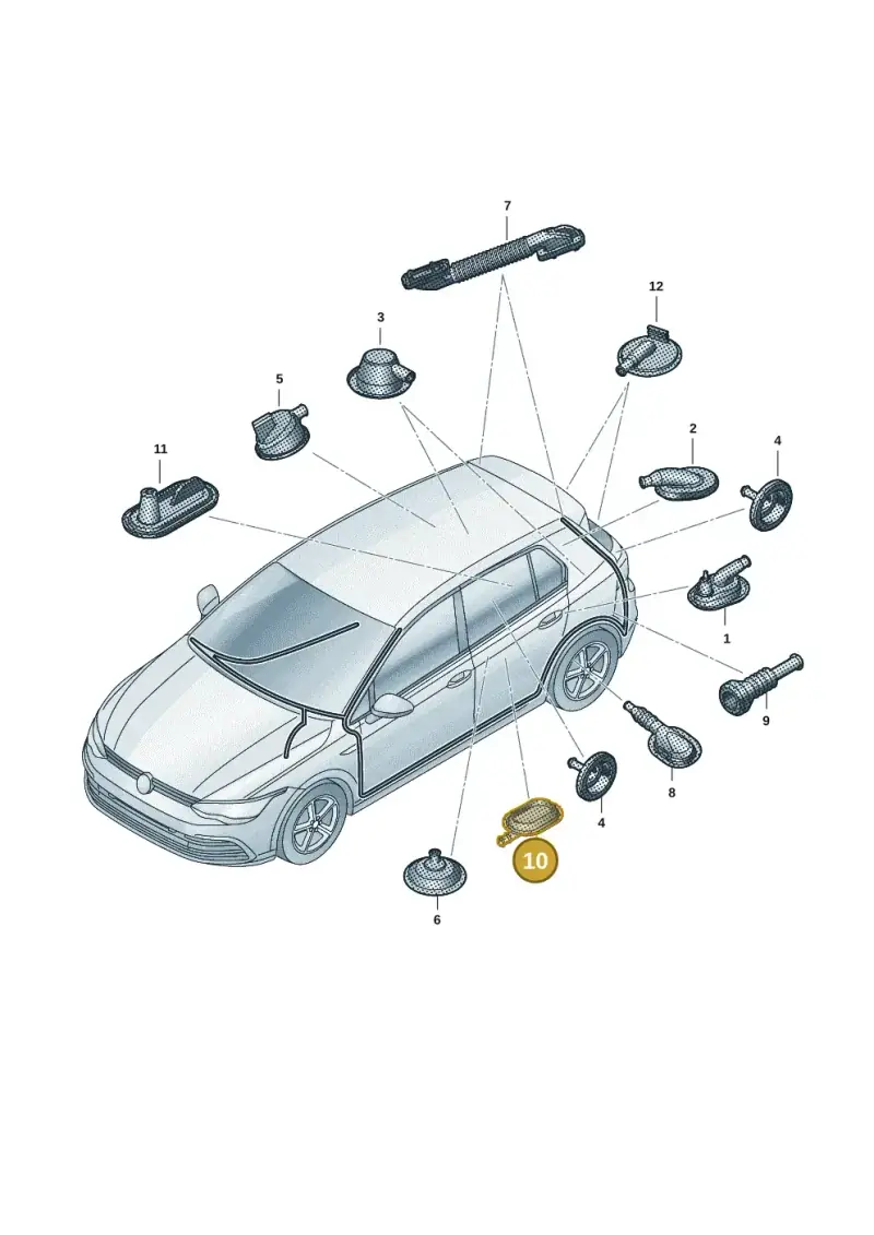 6Q0971905 — Volkswagen Golf 2.0 BlueMotion (2019-2024) diagram 5h0971092, position 10