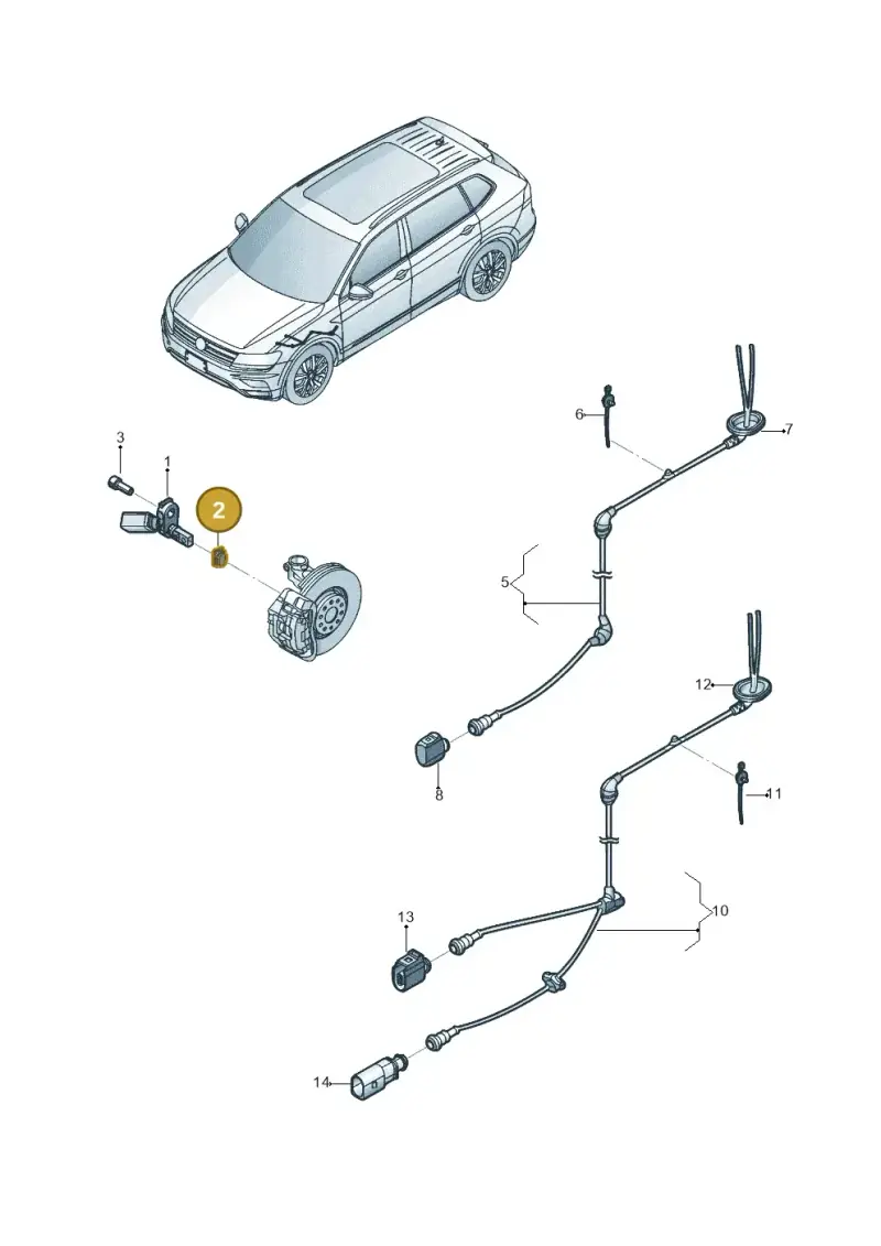 6Q0971907 — Volkswagen Tiguan 2.0 4Motion (2017-2024) diagram 833927000, position 2
