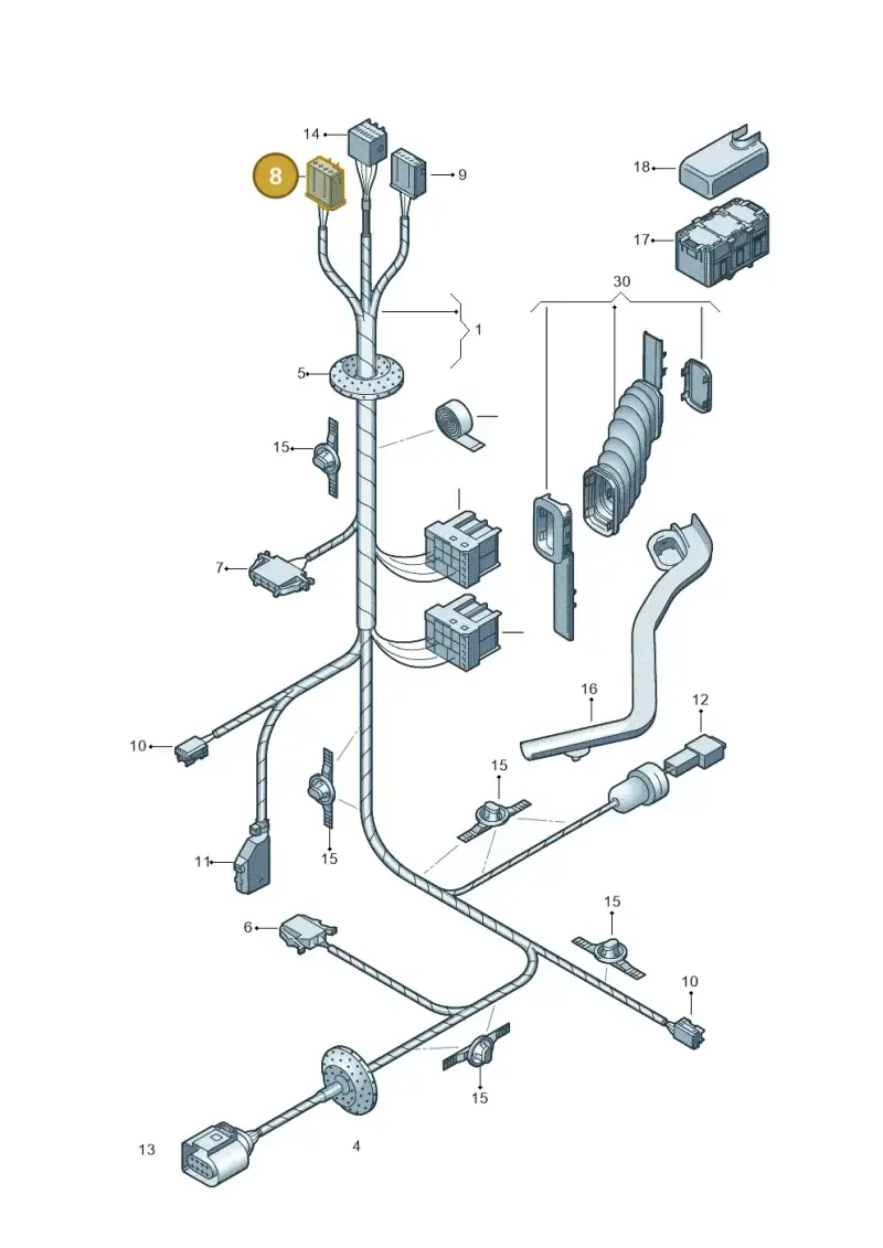 6Q0972704 — Volkswagen Polo (2011-2014) diagram 253972350, position 8