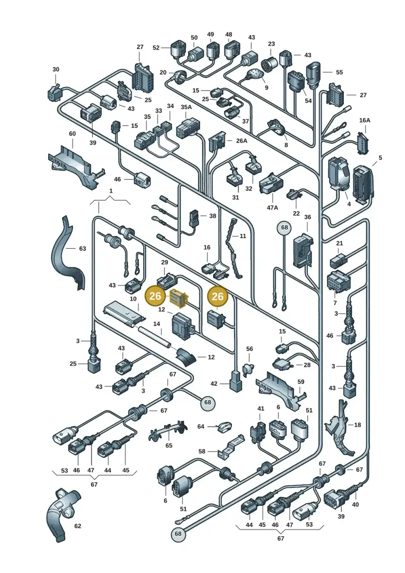 6Q0972704 — Volkswagen Phaeton 4motion (2010-2016) diagram 258971830, position 26