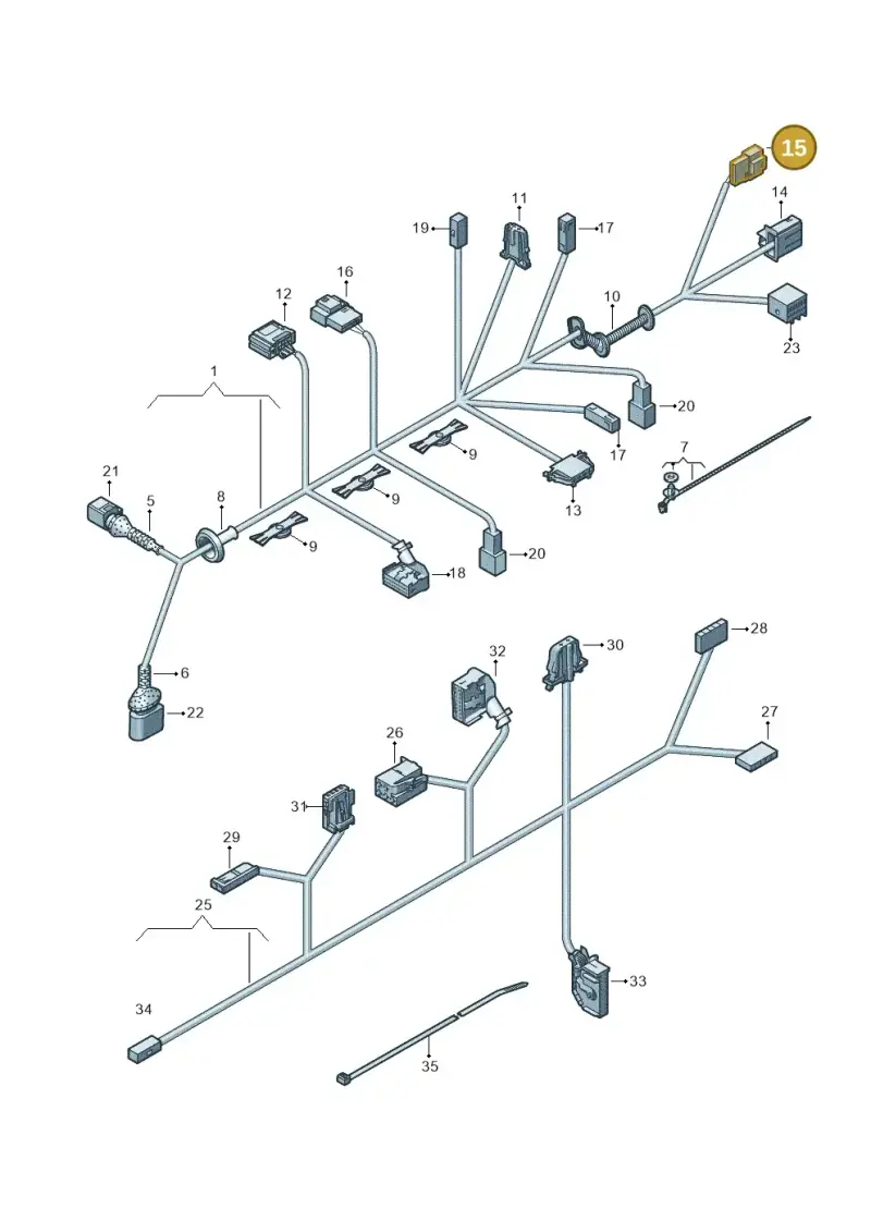 6Q0972705 — Volkswagen Touareg                08> (2007-) diagram 274972350, position 15