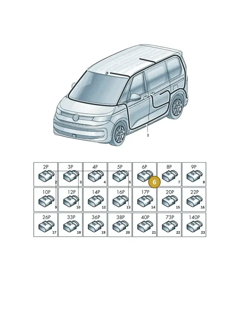 6Q0972706 — Volkswagen Multivan (2021-) diagram 7t0972000, position 6