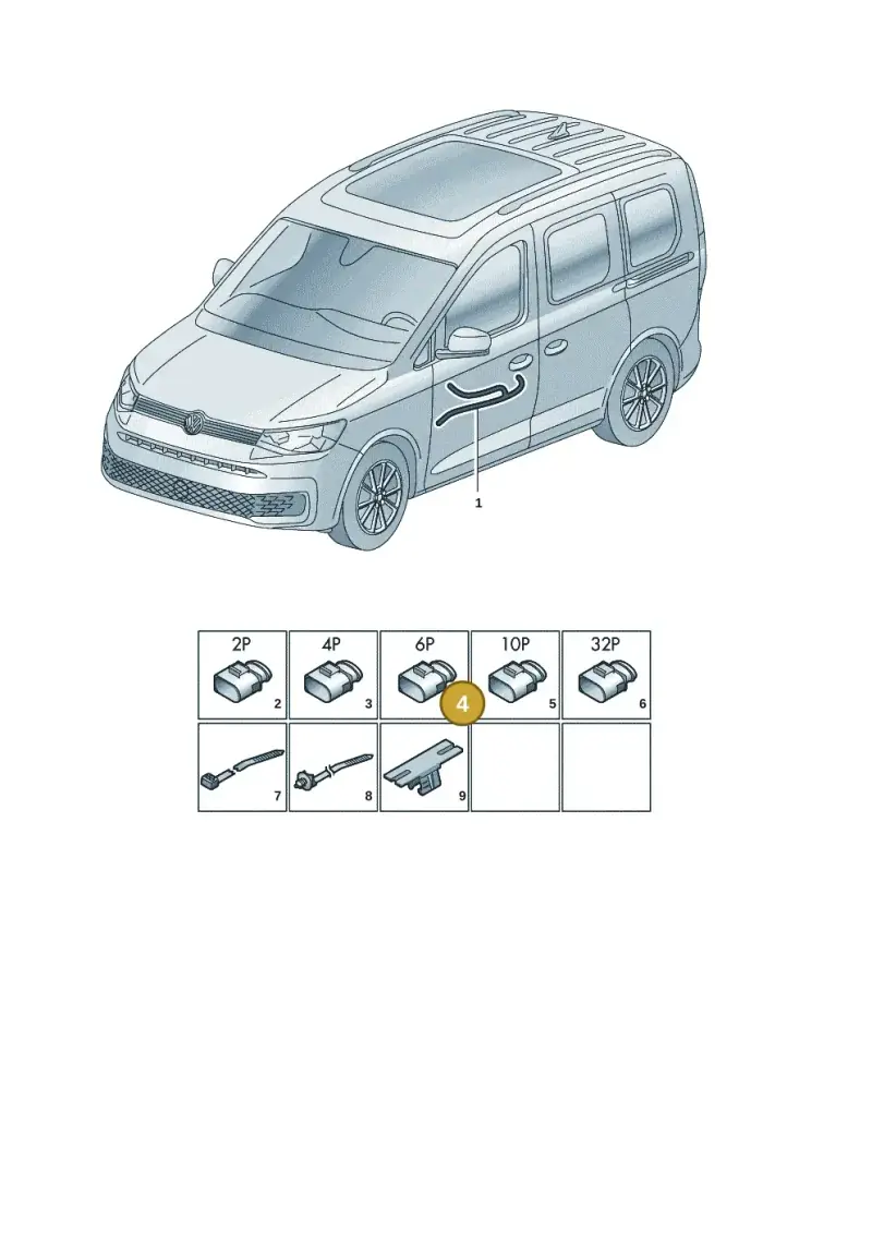 6Q0972706A — Volkswagen Caddy Maxi Kombi (2020-2024) diagram 2ka972035, position 4