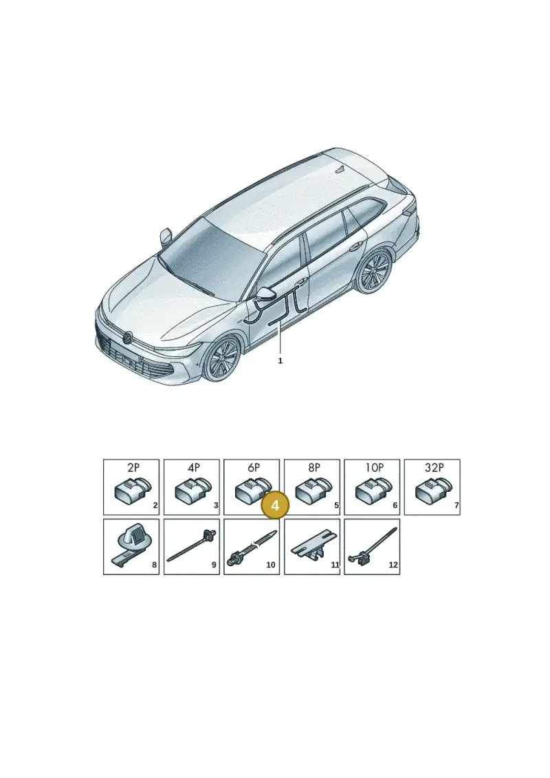6Q0972706A — Volkswagen Passat estate (2023-) diagram 3j0972310, position 4