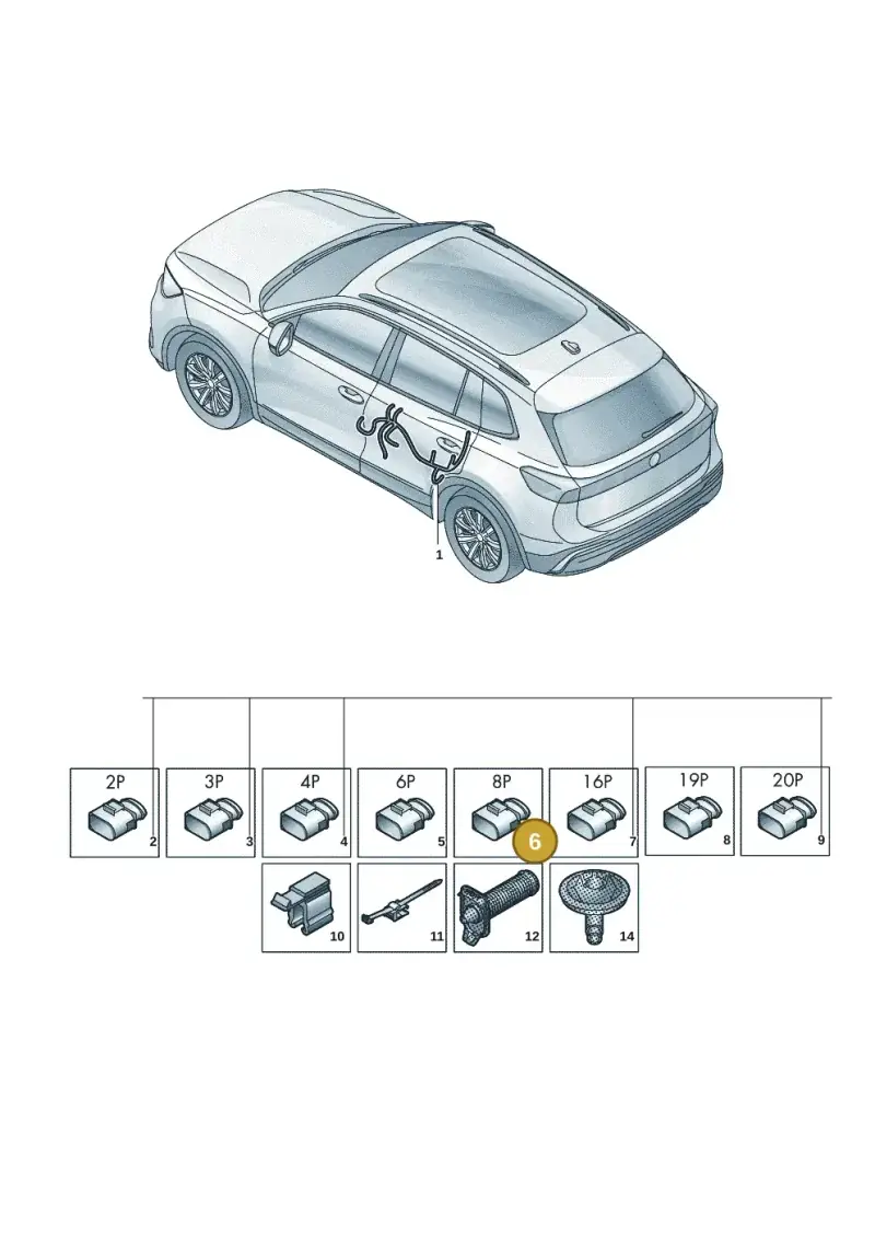 6Q0972708 — Volkswagen Tiguan 2.0 (2023-) diagram 57x972340, position 6