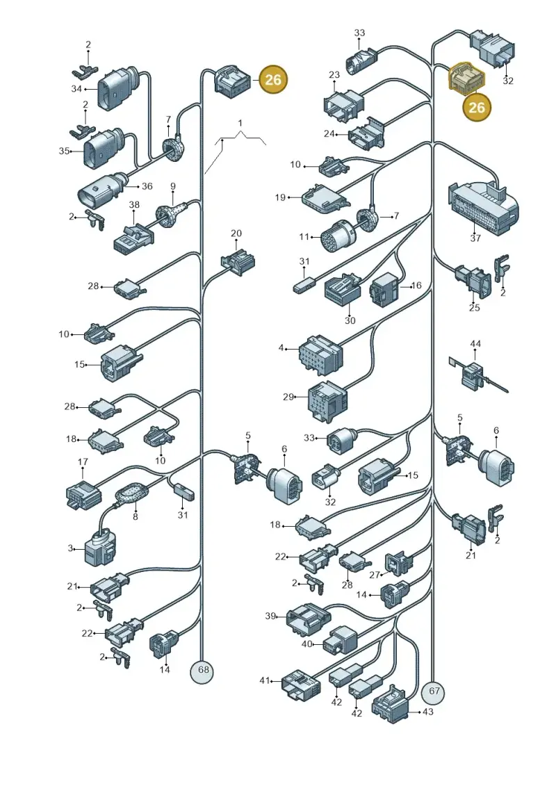 6Q0972714 — Volkswagen Eos BlueMotion (2010-2015) diagram 712971840, position 26