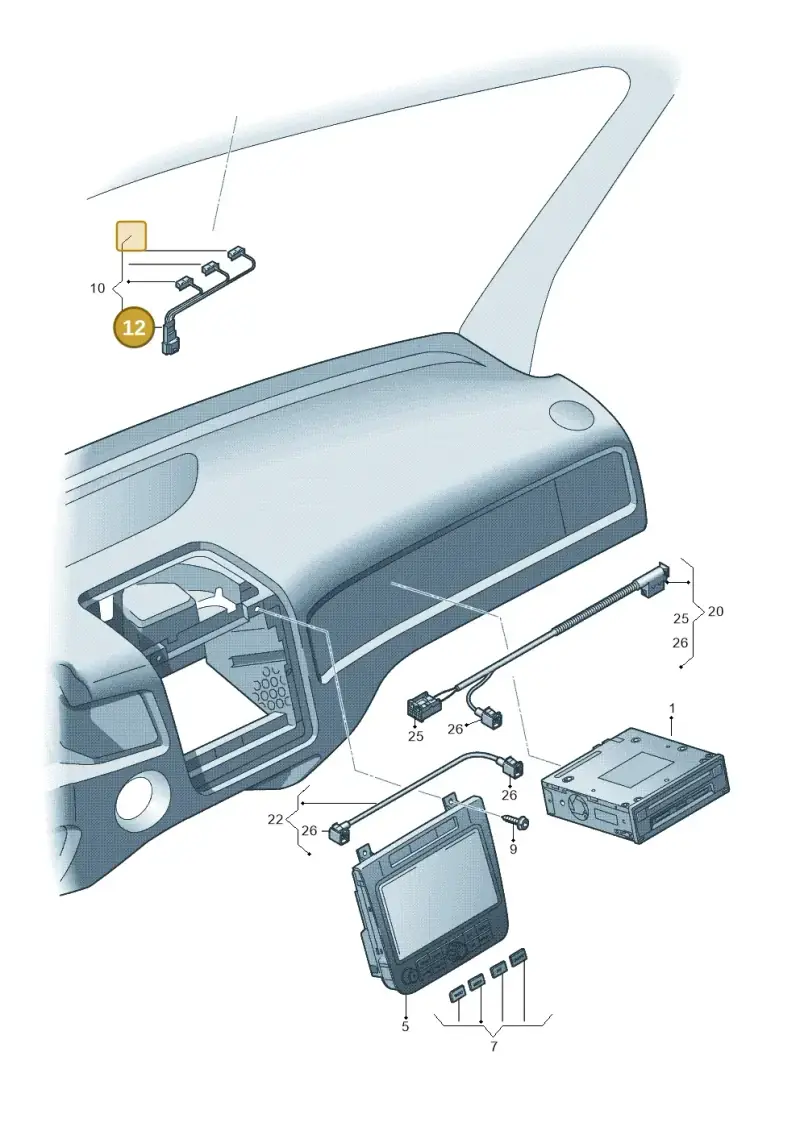 6Q0972716B — Volkswagen Touareg BlueMotion (2014-2018) diagram 693035000, position 12