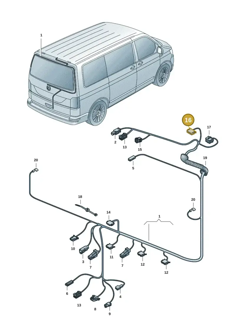 6Q0972726 — Volkswagen Transport. multivan (2019-2024) diagram 7em972082, position 16