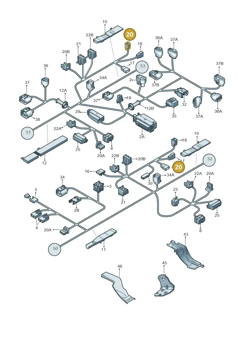 6Q0972737 — Volkswagen Touareg                08> (2007-) diagram 274971820, position 20