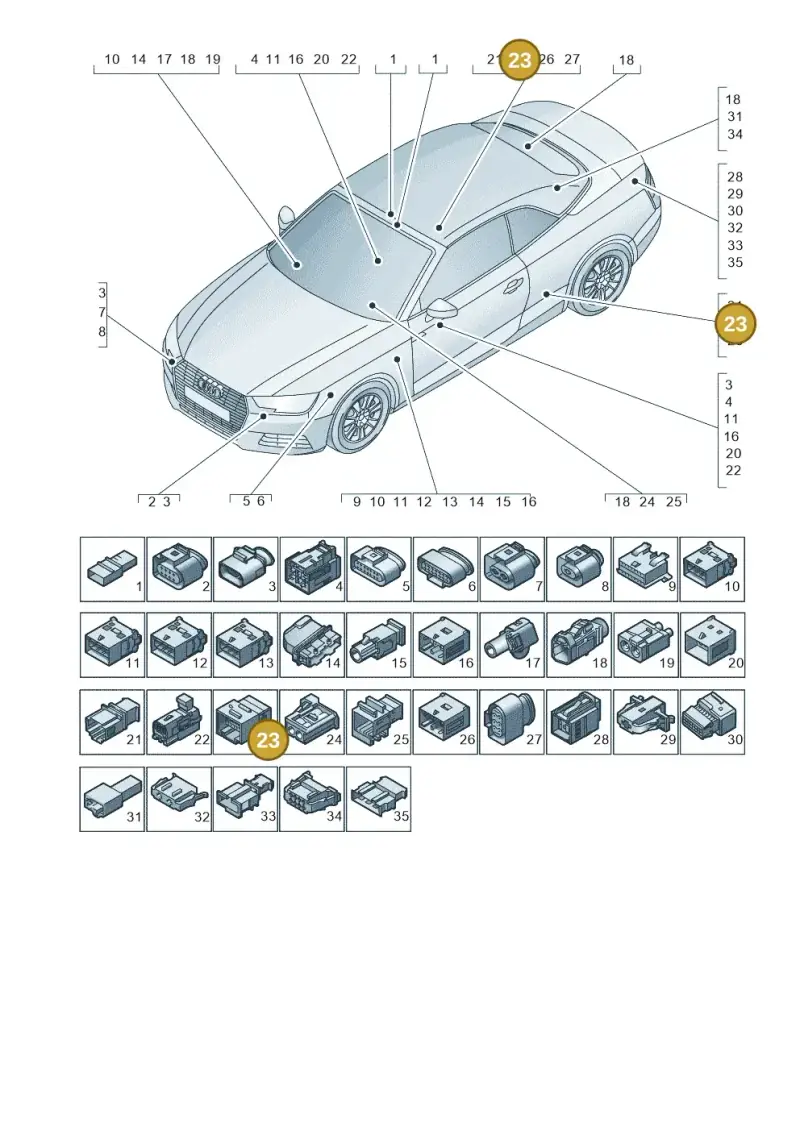 6Q0972737 — Audi A5 Cabriolet (2016-2025) diagram 848971790, position 23