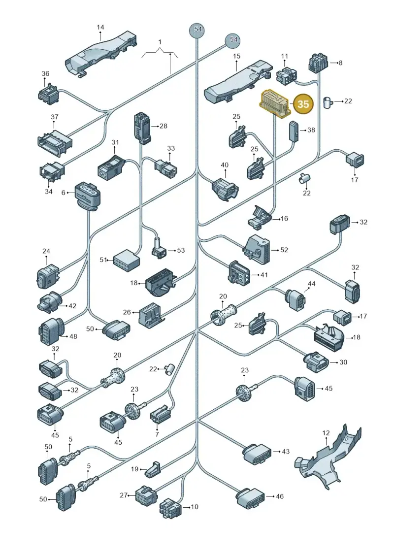 6Q0972777 — Volkswagen Touareg (2012-2014) diagram 693971830, position 35