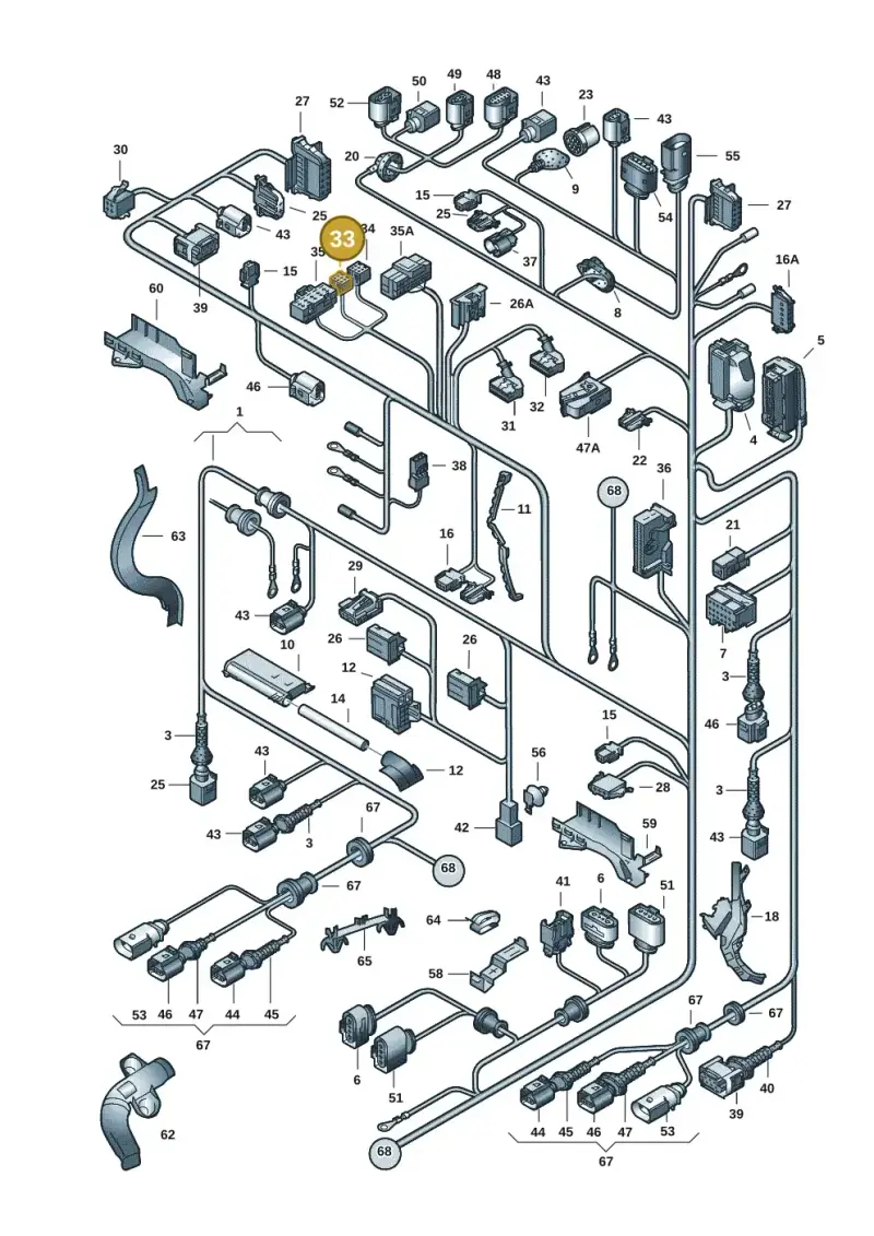 6Q0972883 — Volkswagen Phaeton 4motion (2010-2016) diagram 258971830, position 33