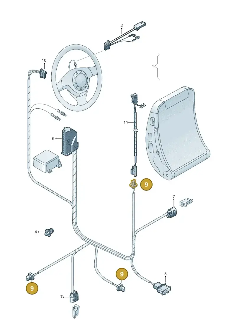 6Q0972928 — Volkswagen Sharan (2008-2010) diagram 245972250, position 9