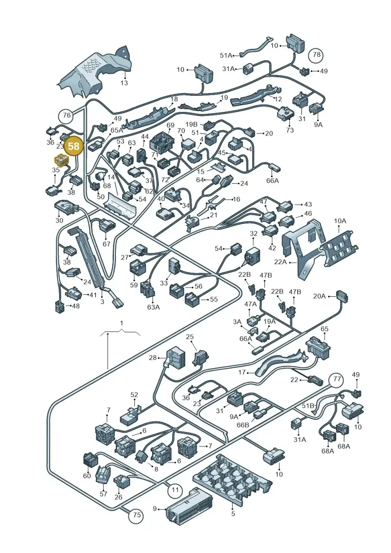 6Q0972928 — Volkswagen Touran 2.0 (2010-2015) diagram 409971820, position 58