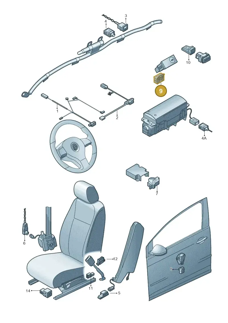 6Q0972928 — Volkswagen Transp. caravelle (2011-2015) diagram 649972250, position 9