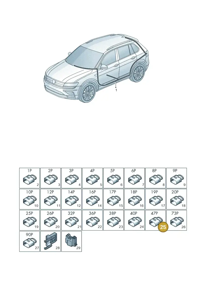 6Q0973047 — Volkswagen Tiguan (2016-2024) diagram 884971082, position 25