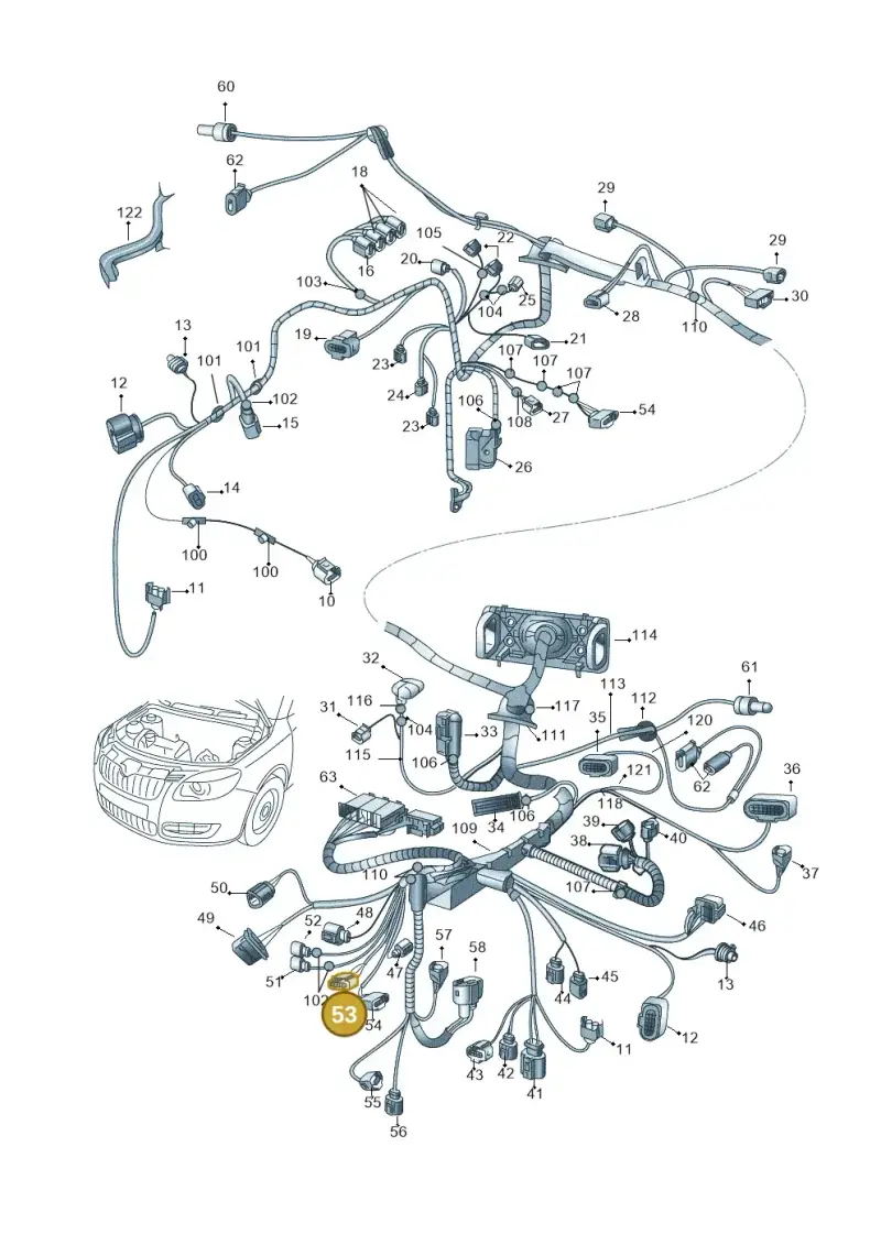 6Q0973704A — Skoda Roomster (2010-2015) diagram 608971810, position 53