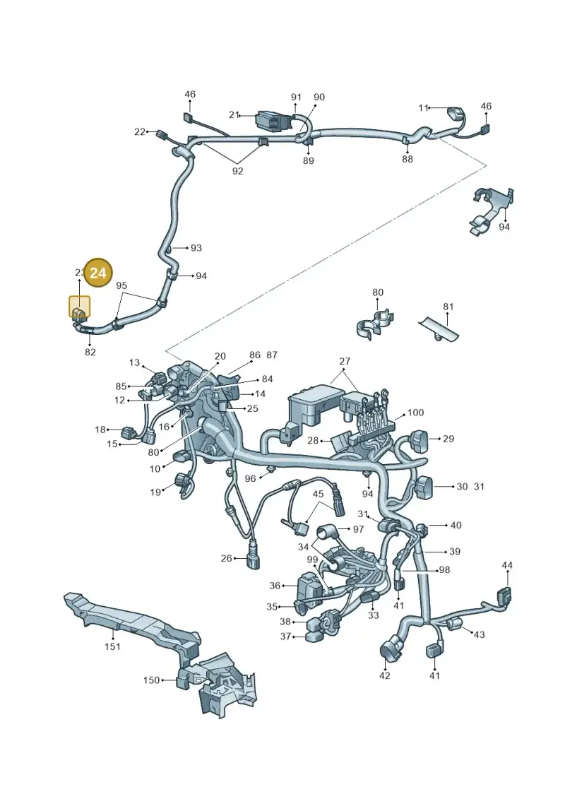 6Q0973704A — Skoda Superb (2013-2015) diagram 632971810, position 24
