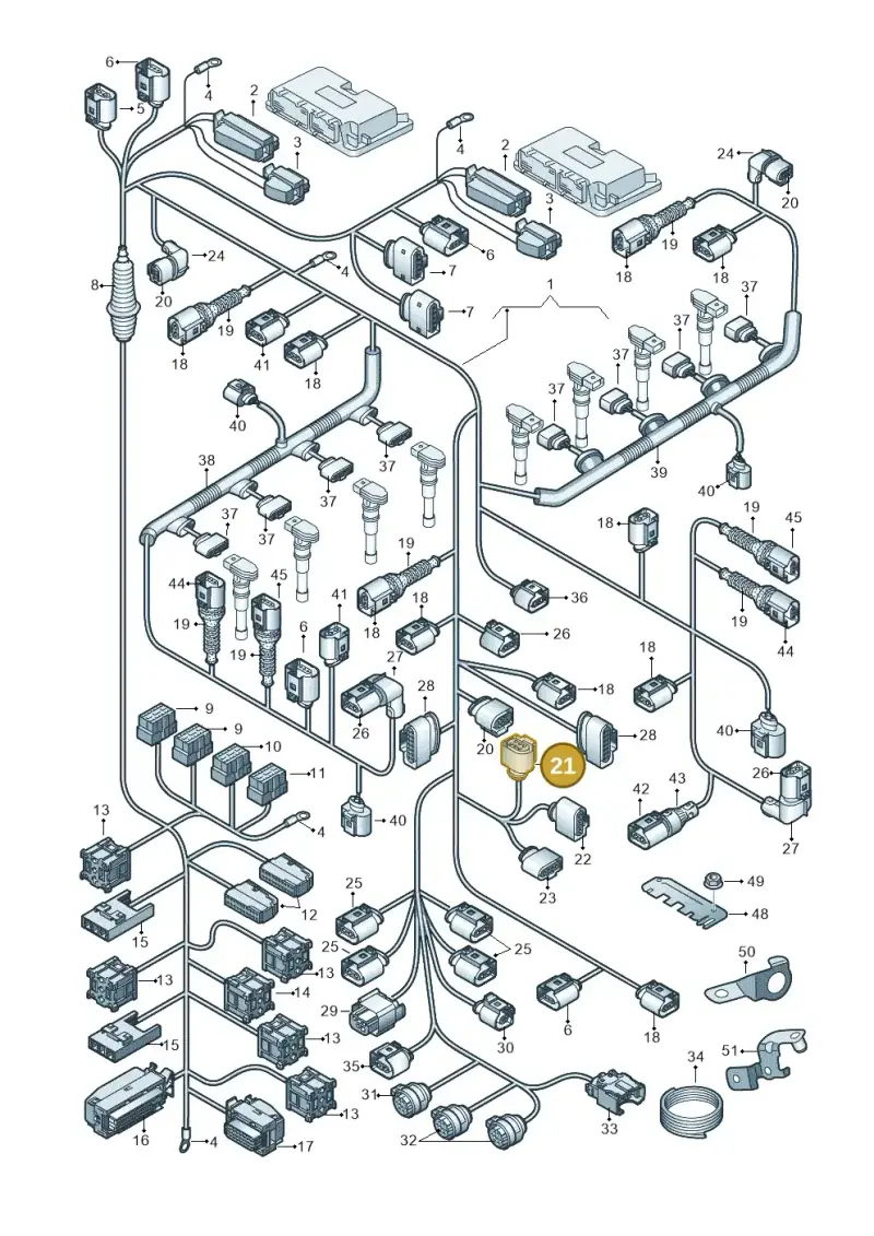 6Q0973713A — Audi R8 qu. 5.2 (2012-2015) diagram 618971500, position 21
