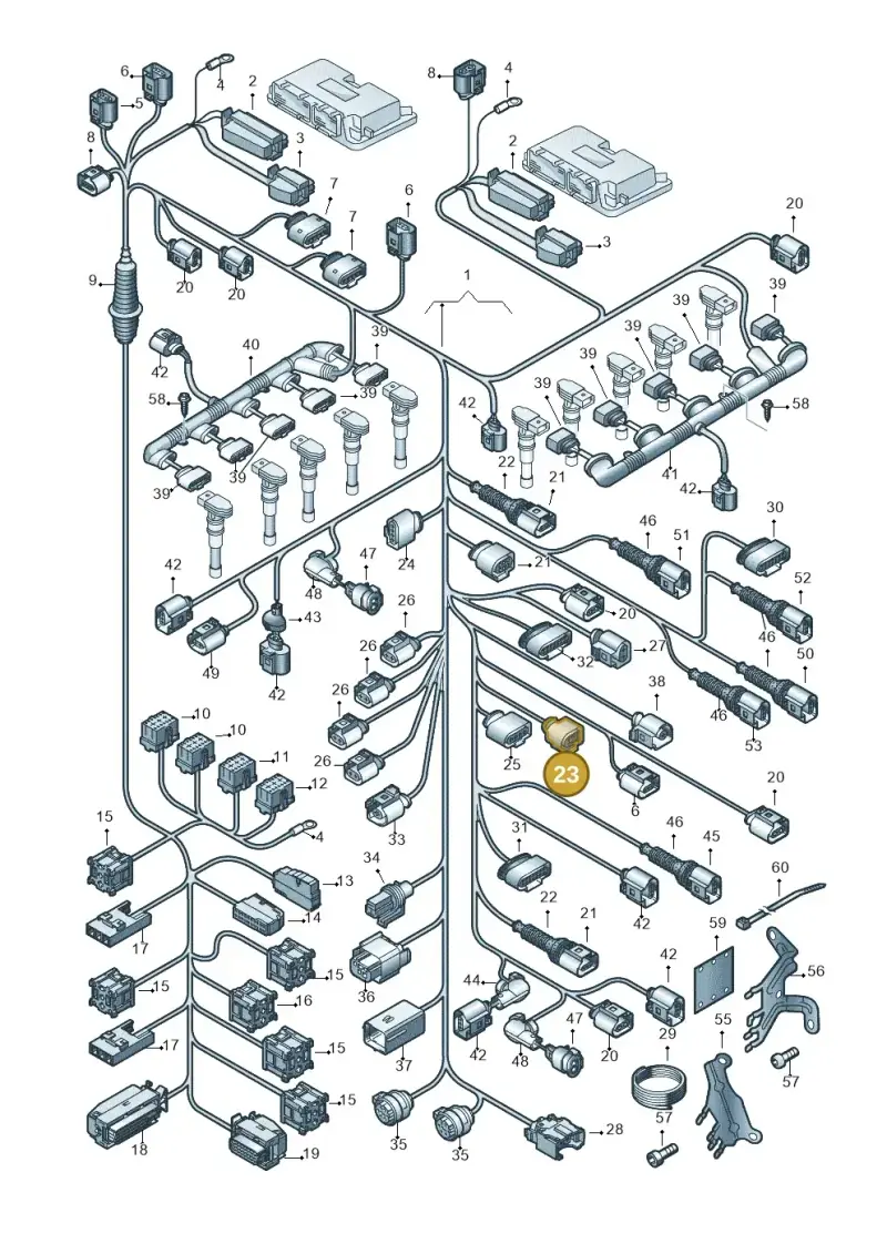 6Q0973713A — Audi R8 qu. 5.2 (2012-2015) diagram 618971600, position 23