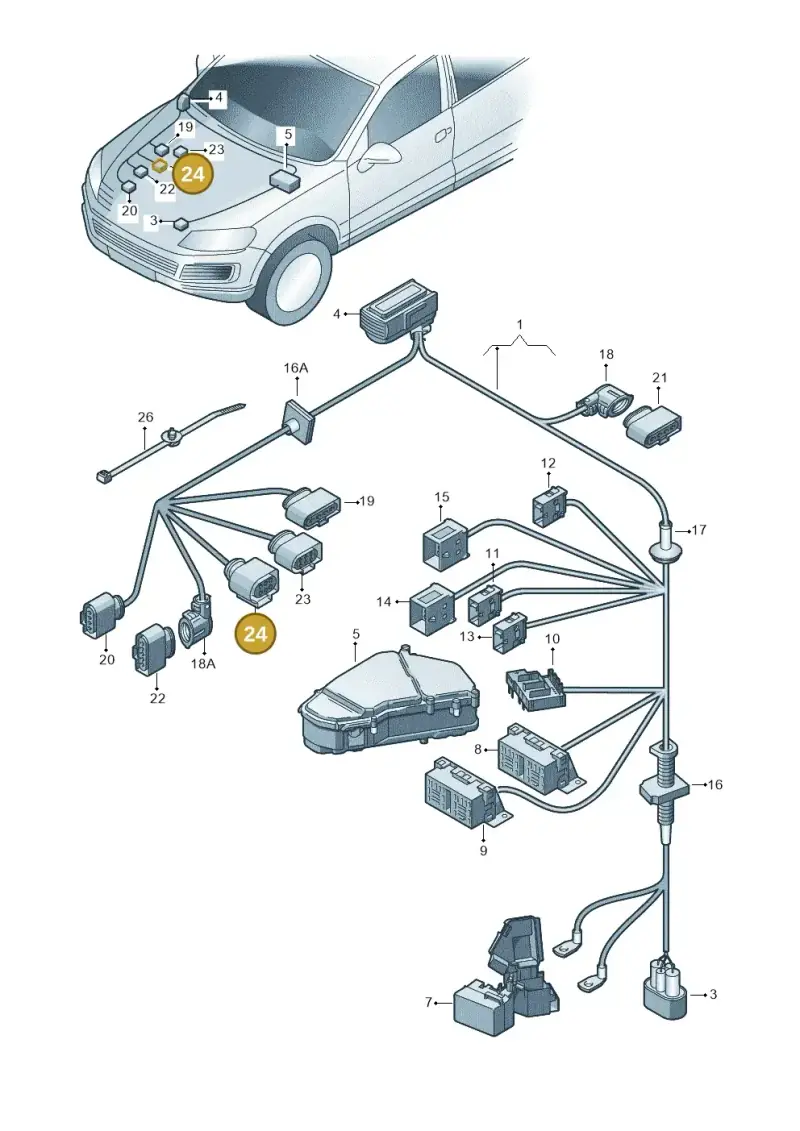 6Q0973713A — Volkswagen Touareg (2014-2018) diagram 693971180, position 24