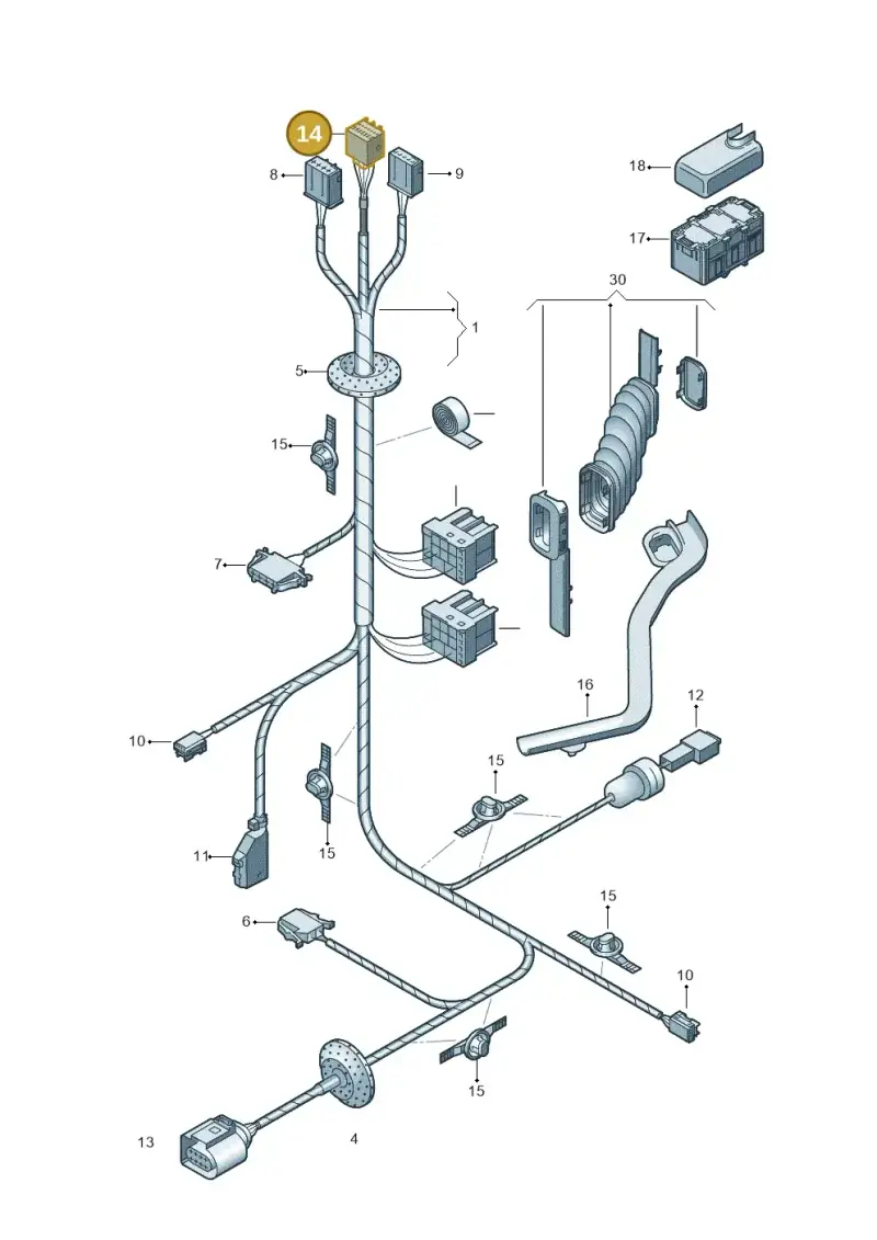 6Q0973717 — Volkswagen Polo (2011-2014) diagram 253972350, position 14