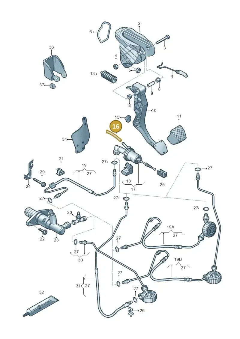6Q1721453B — Volkswagen Caddy kombi (2015-2020) diagram 718721250, position 16