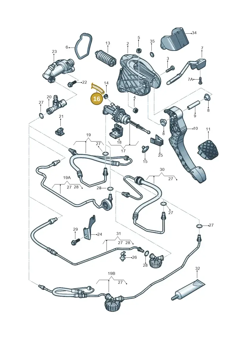6Q1721453B — Volkswagen Beetle (2016-2019) diagram 789721025, position 16