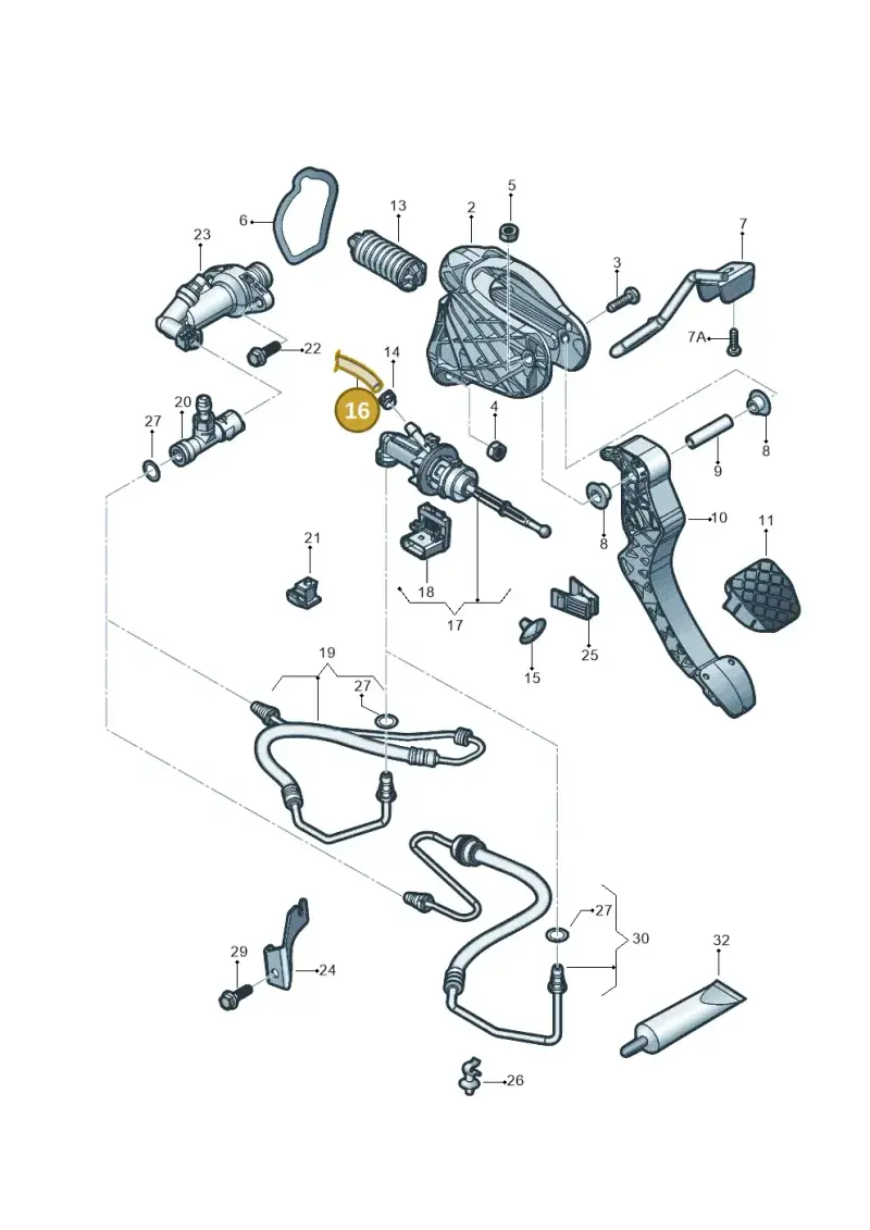 6Q1721453B — Volkswagen Jetta 1.6 (2014-2018) diagram 854721025, position 16